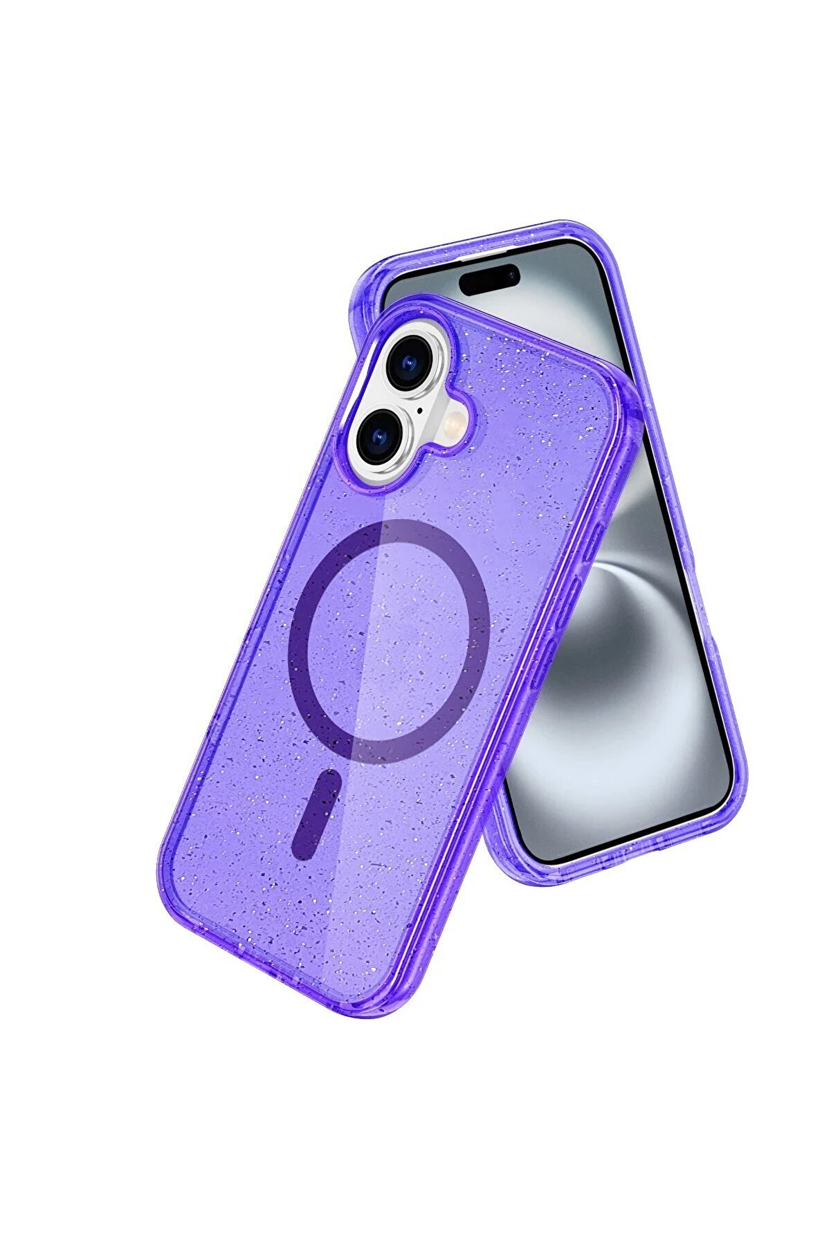 İphone 16 Plus Kılıf Glow Magsafe Kapak - Mor - Dropx9986-1097