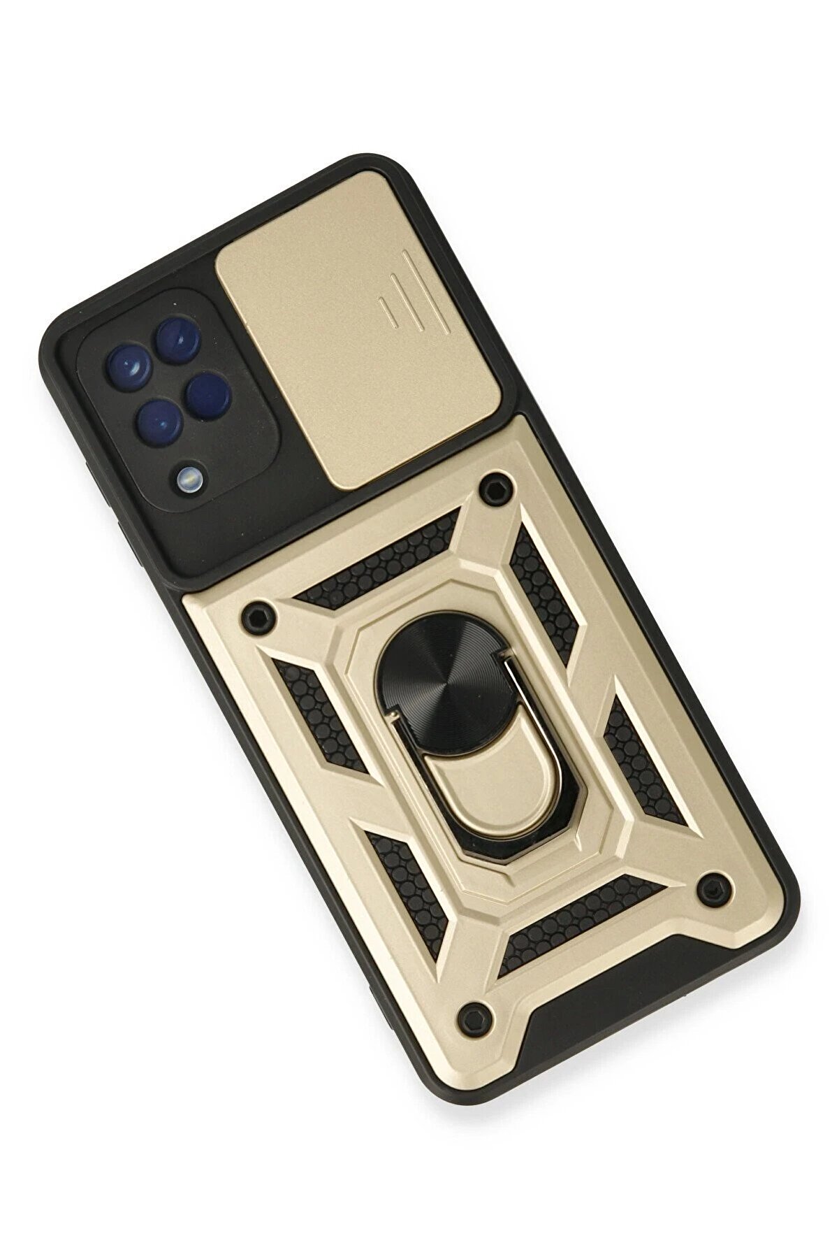 Samsung Galaxy A22 Kılıf Pars Lens Yüzüklü Si̇li̇kon - Gold - Dropx7838-1199