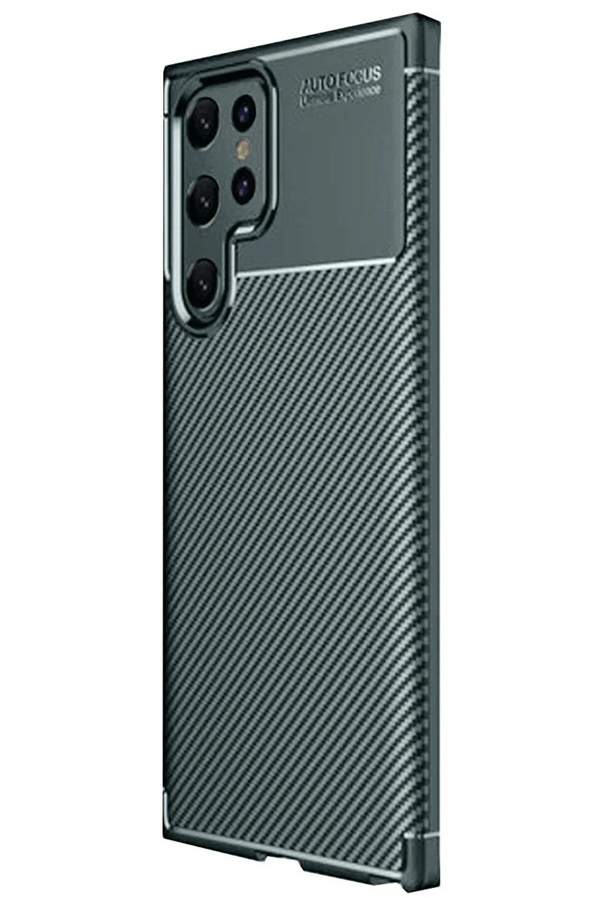 CepteToptan Samsung Galaxy S25 Ultra Kılıf Auto Focus Karbon Kapak - Koyu Yeşil - DROPX5872-6922
