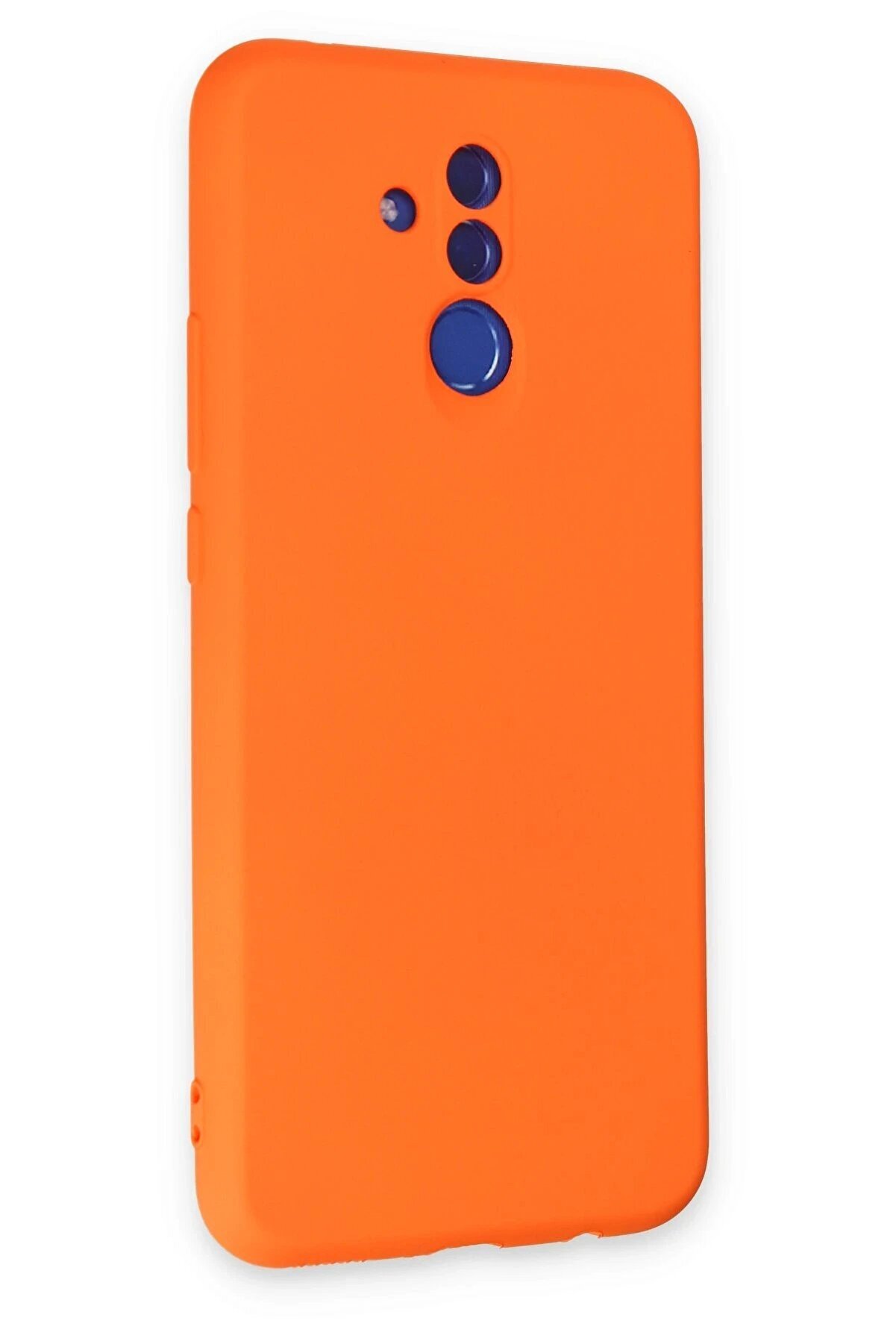 Huawei̇ Mate 20 Li̇te Kılıf Nano İçi̇ Kadi̇fe Si̇li̇kon - Turuncu - Dropx6188-9596