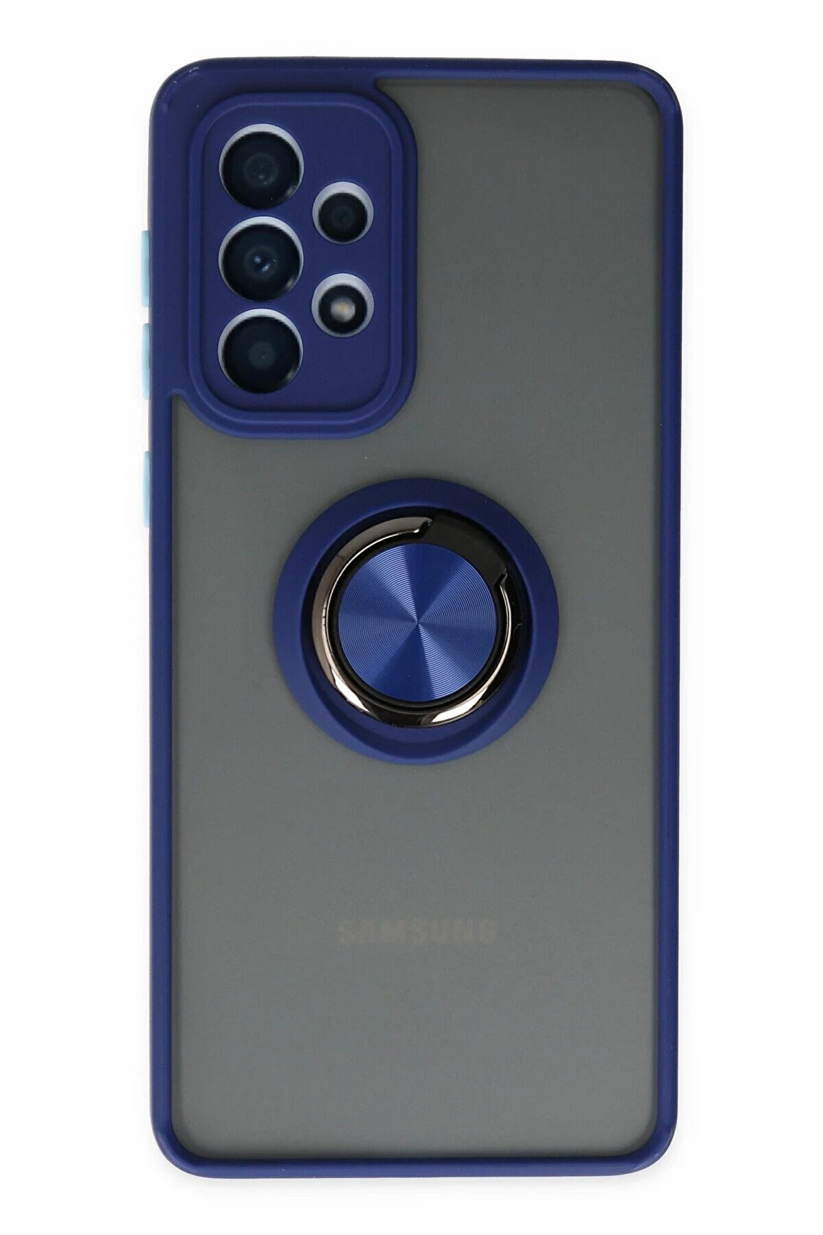 CepteToptan Samsung Galaxy A33 5G Kılıf Montreal Yüzüklü Silikon Kapak - Lacivert - DROPX5161-3660