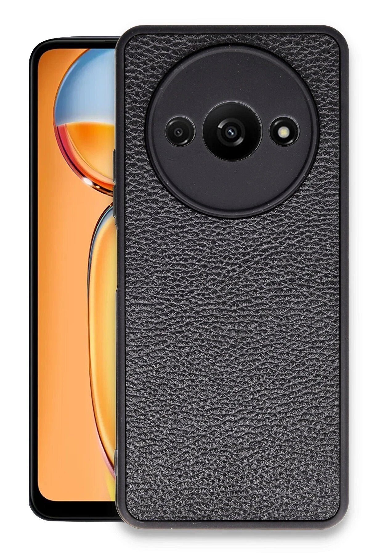 CepteToptan Xiaomi Redmi A3 4G Kılıf Aras Deri Kapak - Siyah - DROPX1657-6240