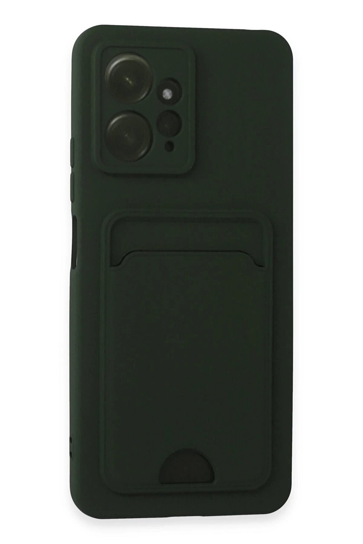 CepteToptan Xiaomi Redmi Note 12 4G Kılıf Kelvin Kartvizitli Silikon - Koyu Yeşil - DROPX4093-3825