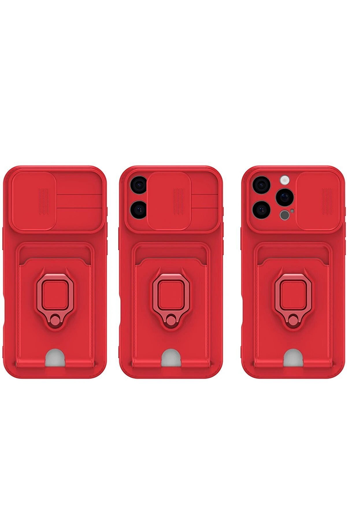 İphone 16 Pro Kılıf Zuma Kartvi̇zi̇tli̇ Yüzüklü Si̇li̇kon - Pembe - Dropx7120-2977