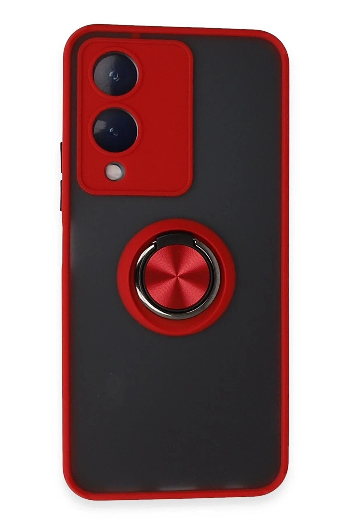 CepteToptan Vivo Y17S Kılıf Montreal Y&uuml;z&uuml;kl&uuml; Silikon Kapak - Kırmızı - DROPX2926-1286