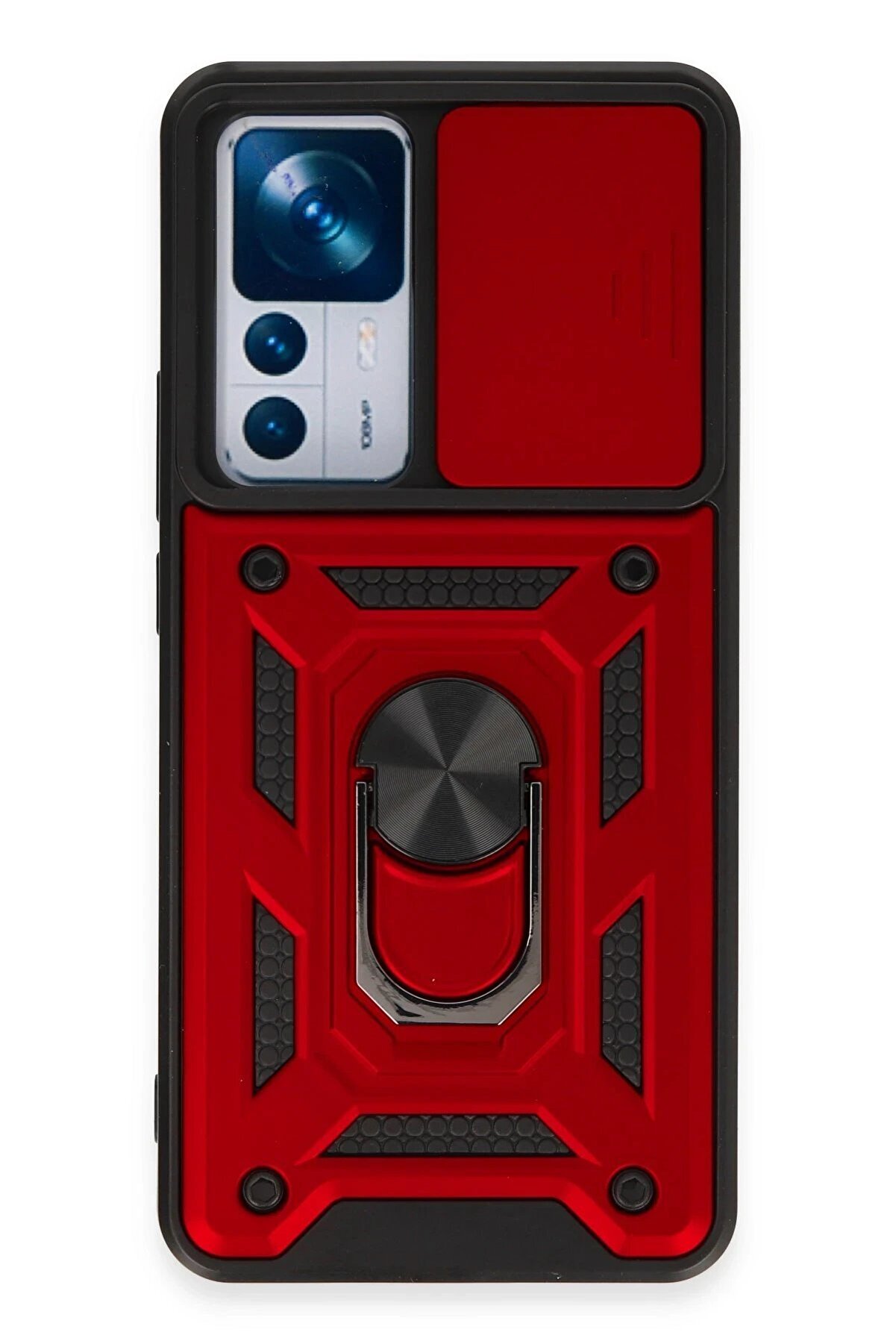 CepteToptan Xiaomi Mi 12T Pro Kılıf Pars Lens Y&uuml;z&uuml;kl&uuml; Silikon - Kırmızı - DROPX8526-4125