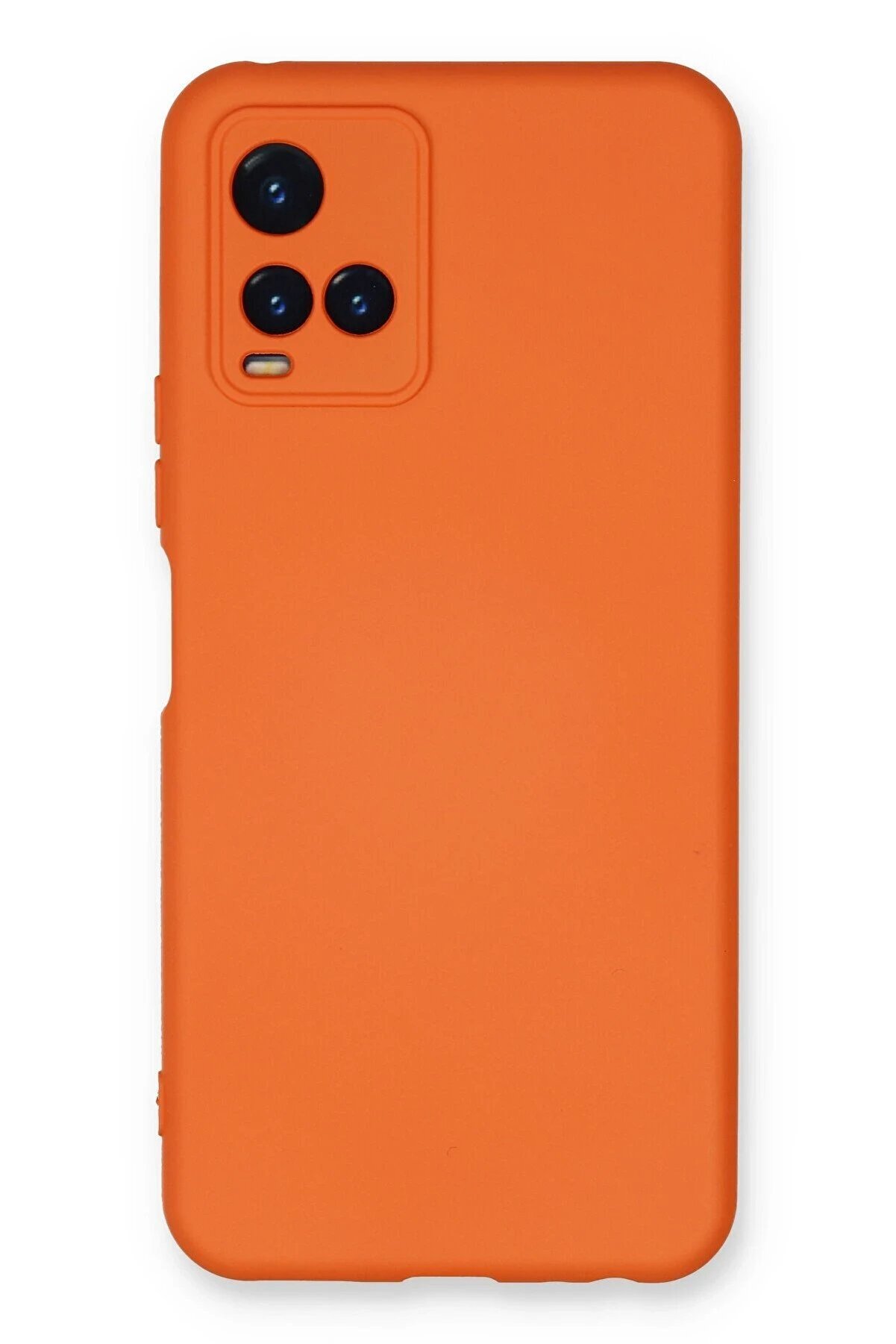 CepteToptan Vivo Y21S Kılıf Nano i&ccedil;i Kadife Silikon - Turuncu - DROPX1826-7903