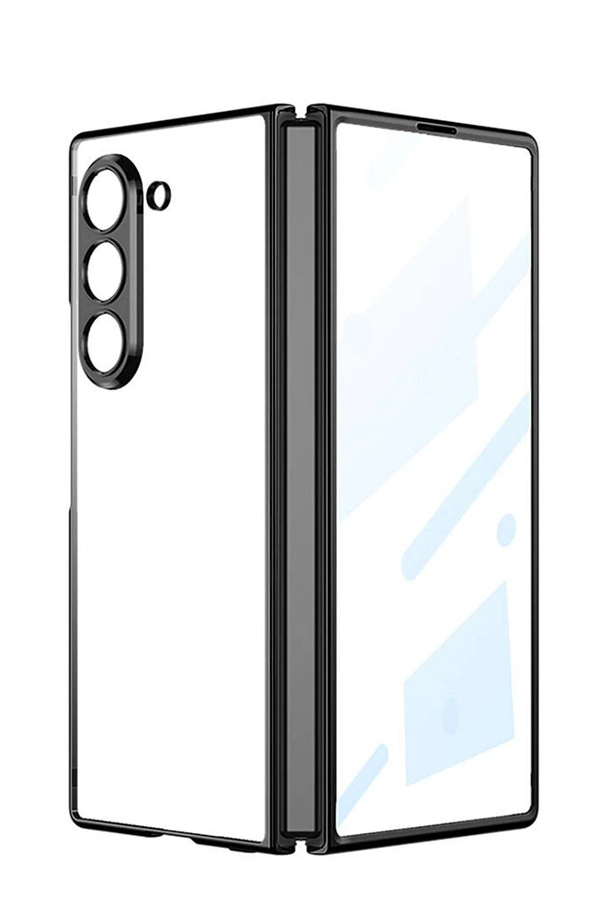 CepteToptan Samsung Galaxy Z Fold 5 Kılıf Fold Element Kapak - Siyah - DROPX2907-2123