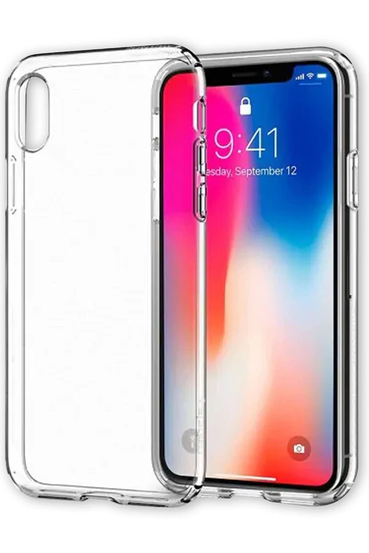 CepteToptan iPhone X Kılıf Lüx Şeffaf Silikon - DROPX5142-9537