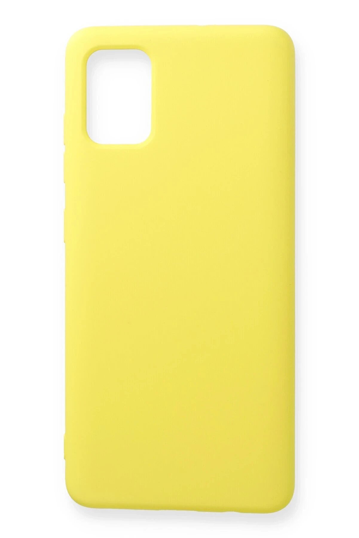 CepteToptan Samsung Galaxy A71 Kılıf Nano içi Kadife Silikon - Sarı - DROPX5111-8188