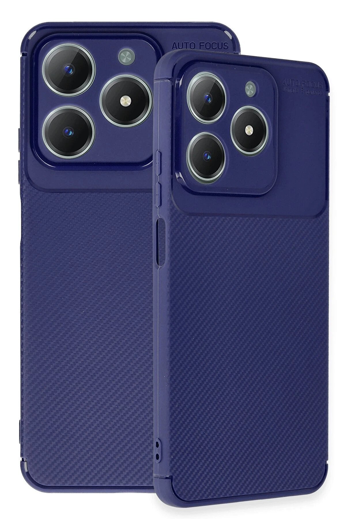 Realme C61 Kılıf Auto Focus Karbon Kapak - Laci̇vert - Dropx1995-4640