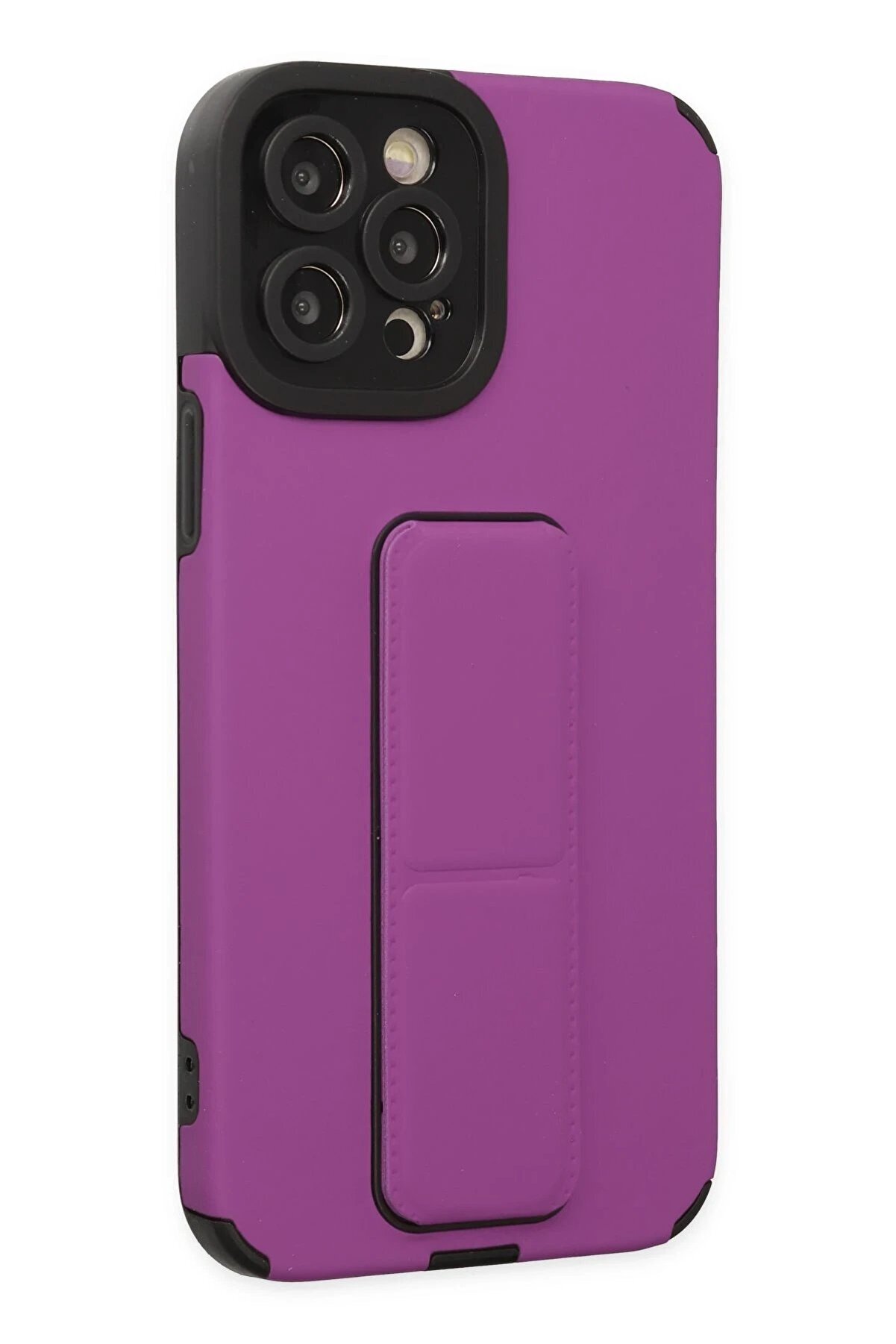 İphone 12 Pro Max Kılıf Mega Standlı Si̇li̇kon - Mor - Dropx8180-5973