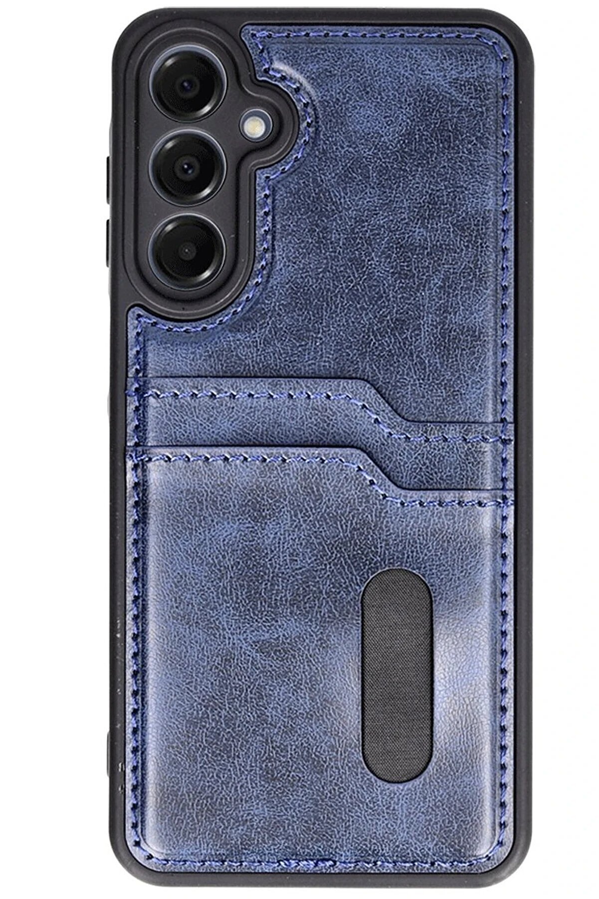 CepteToptan Samsung Galaxy S24 FE Kılıf Sara Kartvizitli Deri Kılıf - Lacivert - DROPX5269-5242