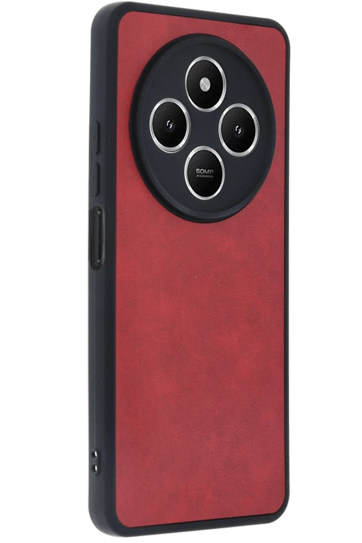 Xi̇aomi̇ Redmi̇ 14C Kılıf Aras Deri̇ Kapak - Kırmızı - Dropx7760-5332