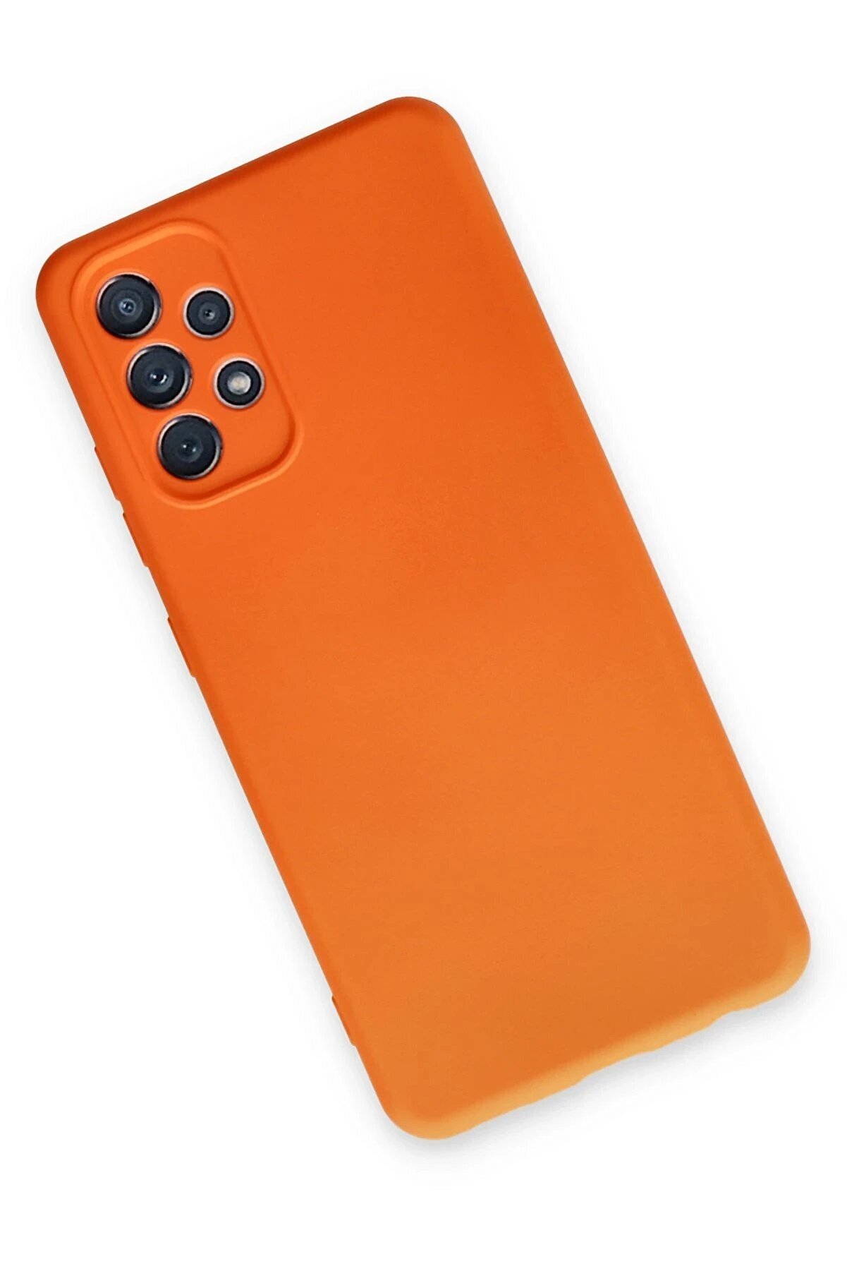 Samsung Galaxy A52 Kılıf Nano İ&ccedil;i̇ Kadi̇fe Si̇li̇kon - Turuncu - Dropx8821-8918