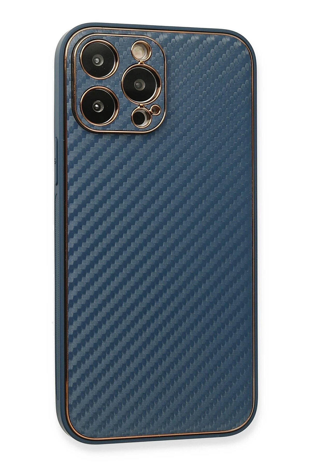 İphone 13 Pro Max Kılıf Coco Karbon Si̇li̇kon - Mavi̇ - Dropx6387-3753