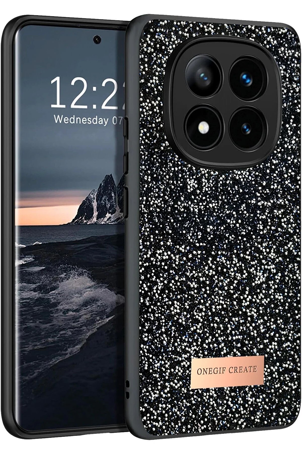 CepteToptan Xiaomi Redmi Note 14 Pro 4G Bright Simli Kapak - Siyah - DROPX7074-3469