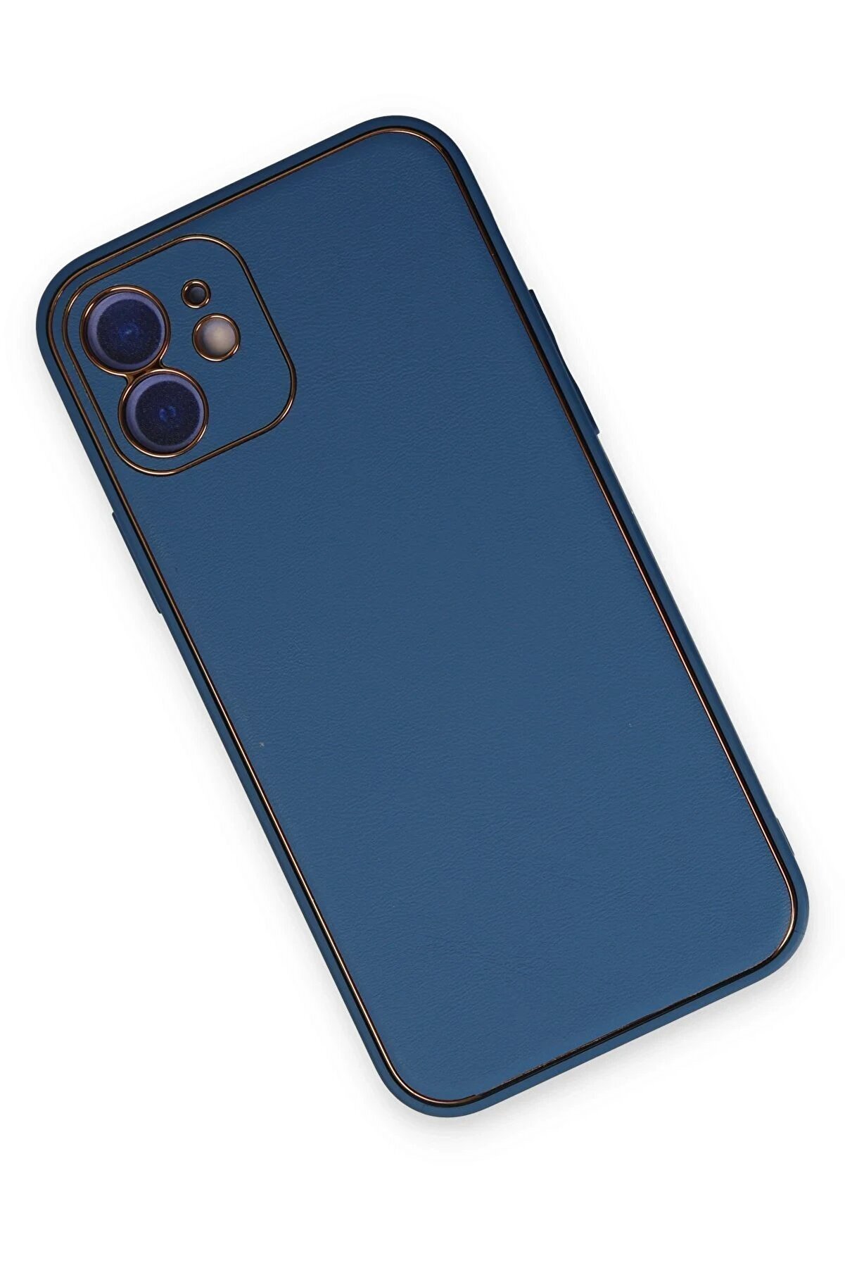 İphone 12 Kılıf Coco Deri̇ Si̇li̇kon Kapak - A&ccedil;ık Mavi̇ - Dropx7210-4927