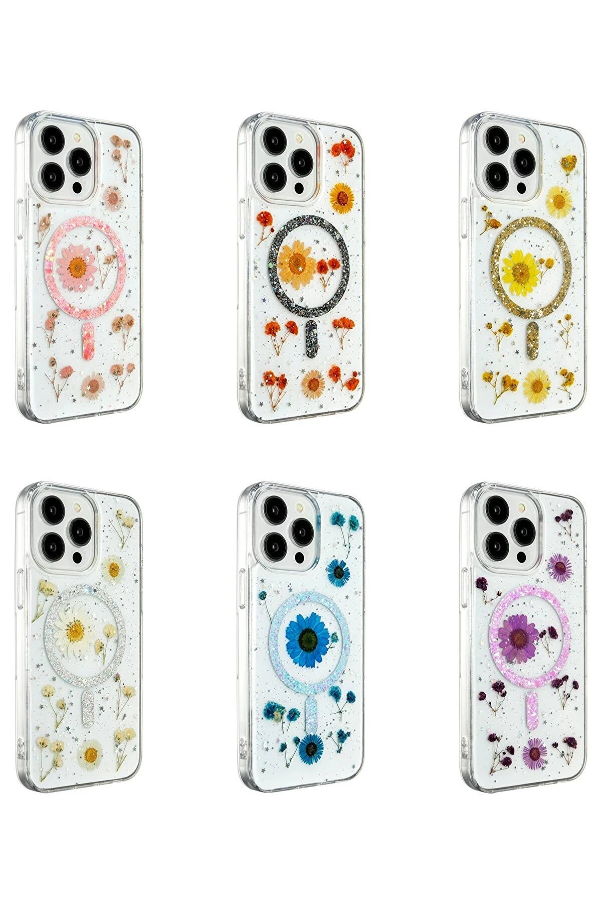 İphone 15 Pro Kılıf Dai̇sy Si̇mli̇ Magsafe Kapak - Pembe - Dropx4388-4521