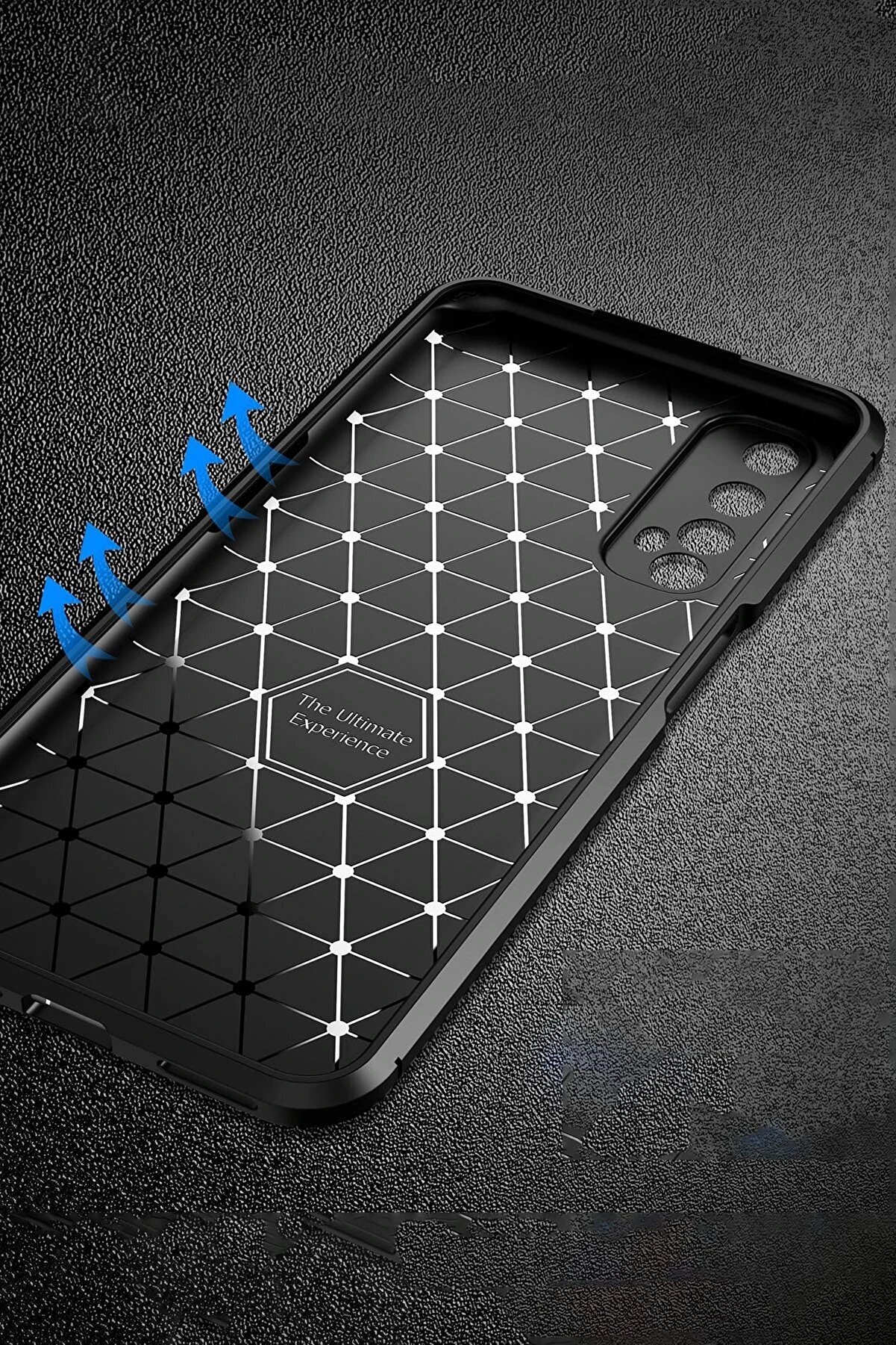 Realme 7 Kılıf Auto Focus Karbon Kapak - Kahverengi̇ - Dropx8390-2874