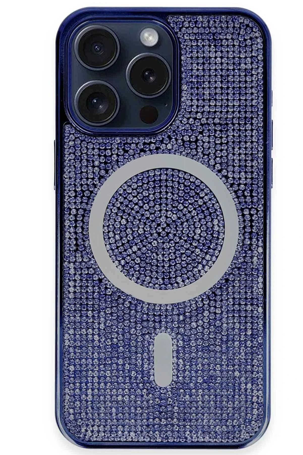 CepteToptan iPhone 14 Pro Max Kılıf Diamond Magsafe Kapak - Lacivert - DROPX2961-3364