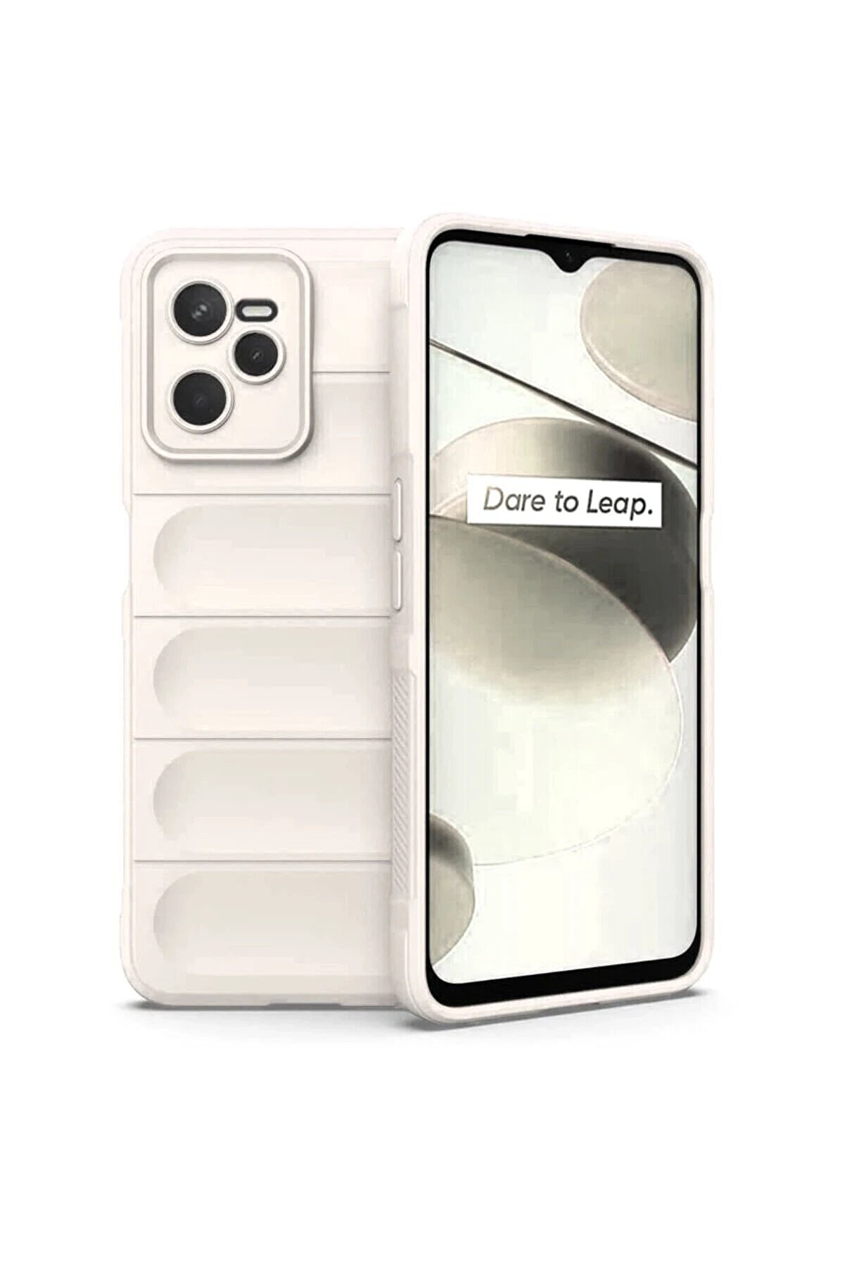 CepteToptan Realme C35 Kılıf Optimum Silikon - Krem - DROPX5102-4614