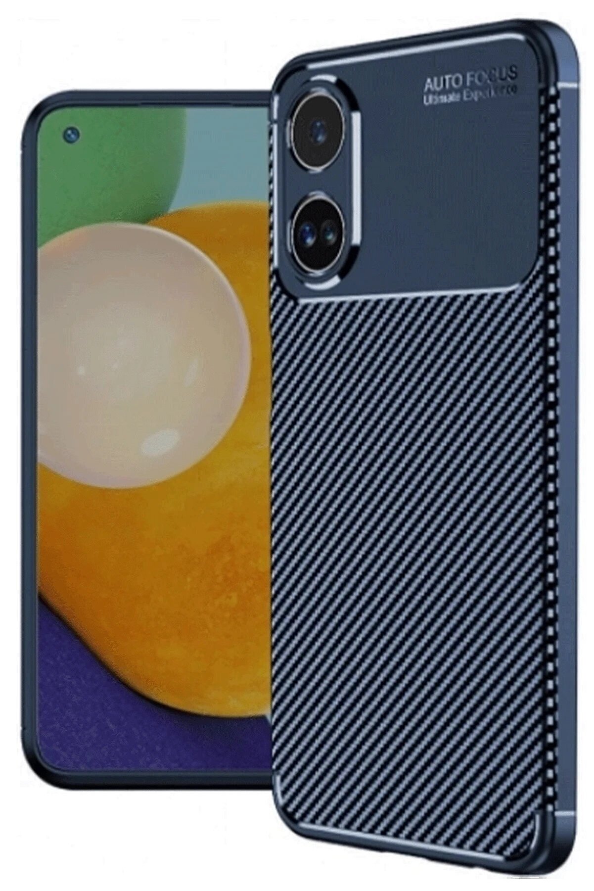 Oppo A60 Kılıf Auto Focus Karbon Kapak - Laci̇vert - Dropx6154-5009