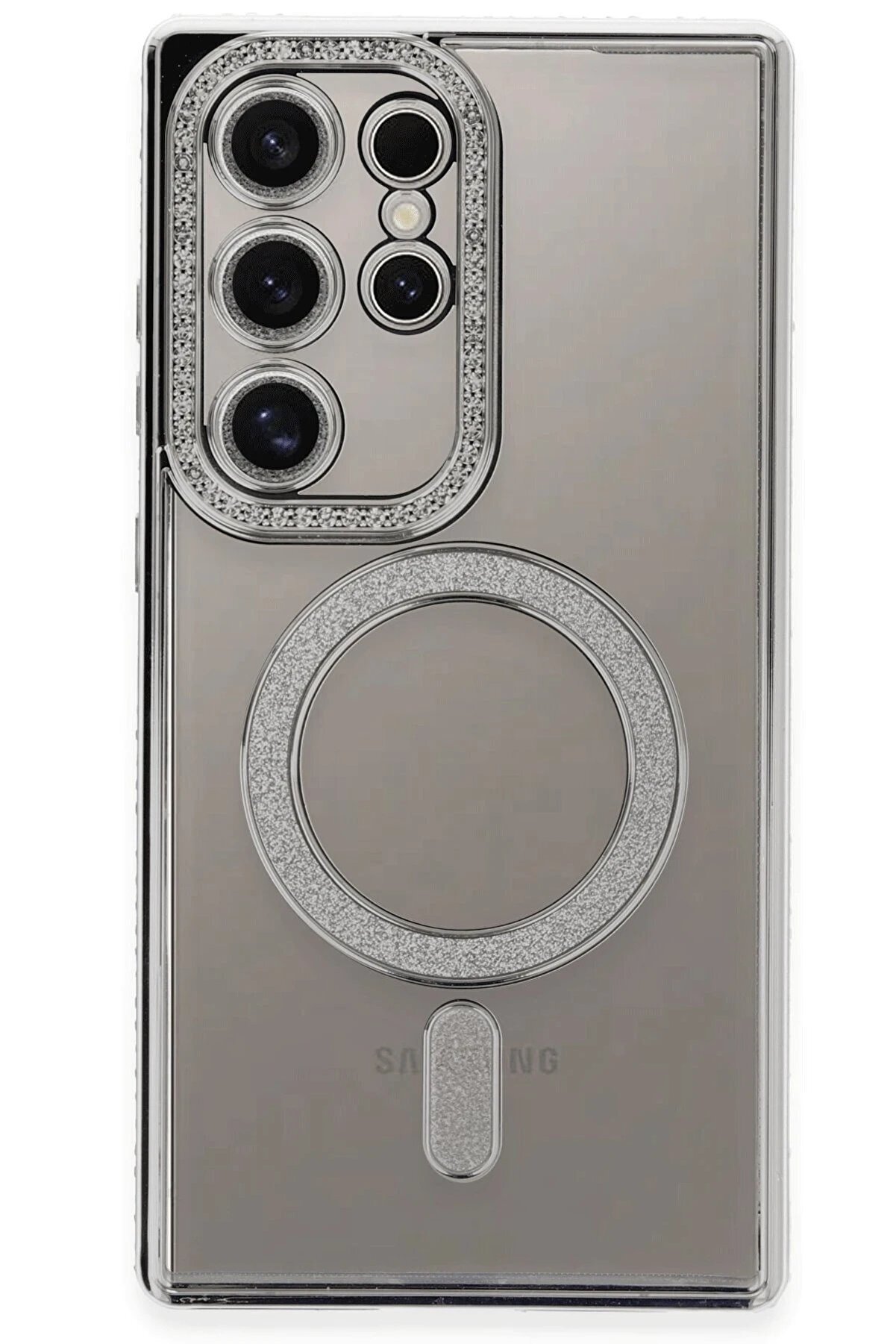 Samsung Galaxy S24 Ultra Kılıf Joke Si̇mli̇ Magneti̇csafe Kılıf - Gümüş - Dropx6359-1144