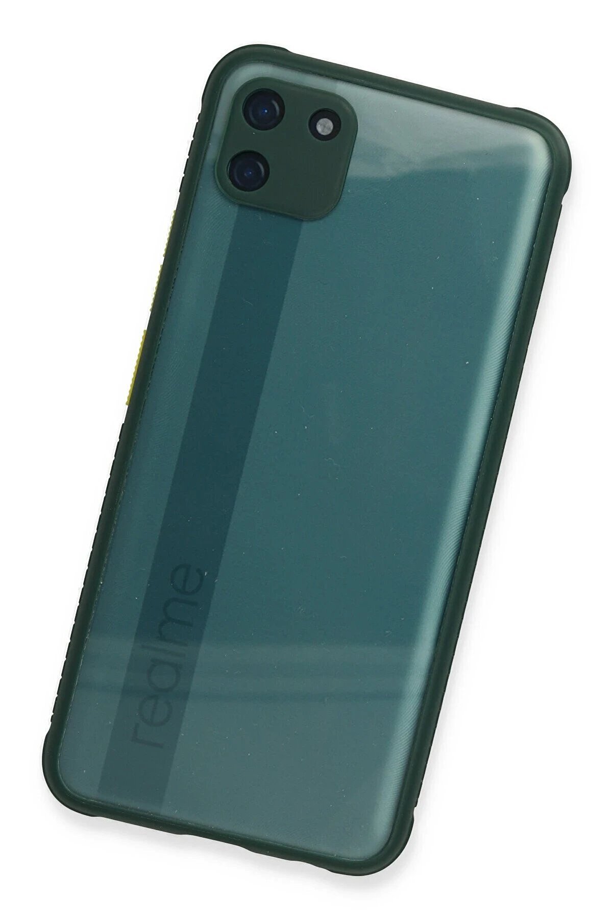 Realme C11 Kılıf Mi̇ami̇ Şeffaf Si̇li̇kon - Koyu Yeşi̇l - Dropx3929-5564