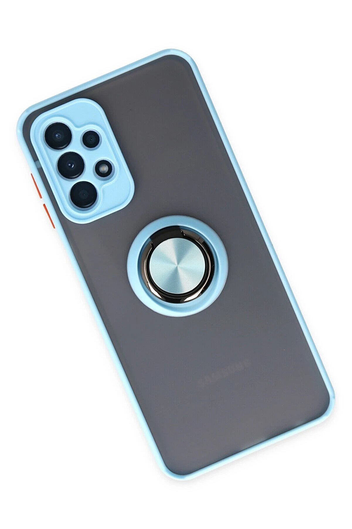 Samsung Galaxy A23 4G Kılıf Montreal Yüzüklü Si̇li̇kon Kapak - Buz Mavi̇ - Dropx7478-2786