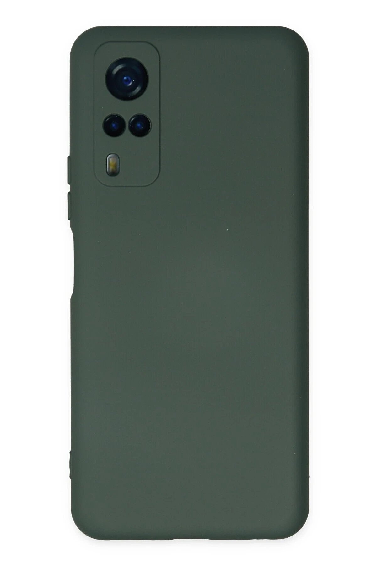 CepteToptan Vivo Y53S Kılıf Nano i&ccedil;i Kadife Silikon - Koyu Yeşil - DROPX7893-6143