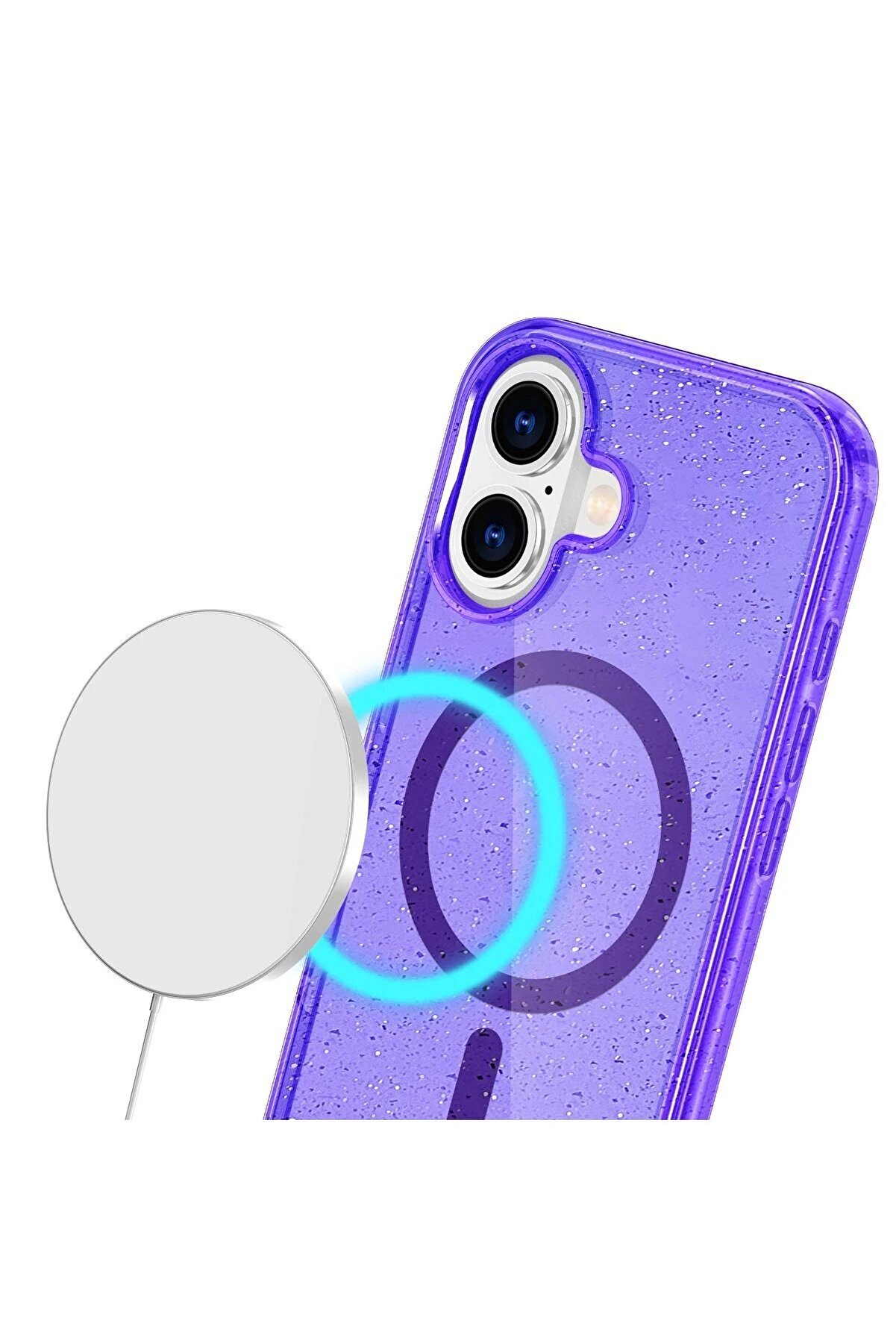 İphone 16 Plus Kılıf Glow Magsafe Kapak - Mor - Dropx9986-1097