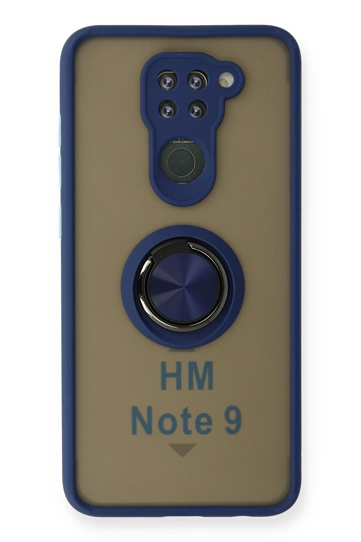 CepteToptan Xiaomi Redmi Note 9 Kılıf Montreal Yüzüklü Silikon Kapak - Lacivert - DROPX3660-1348