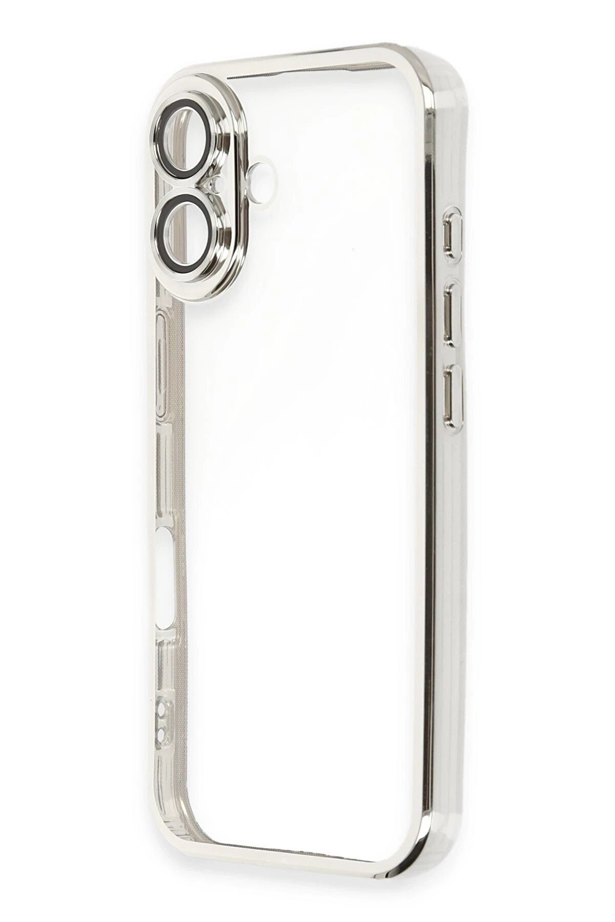 İphone 16 Kılıf Lensli̇ Si̇li̇kon - G&uuml;m&uuml;ş - Dropx6006-4826