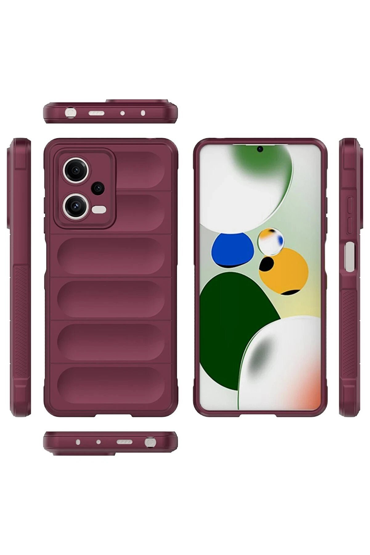 Xi̇aomi̇ Poco X5 5G Kılıf Opti̇mum Si̇li̇kon - Bordo - Dropx1012-5695