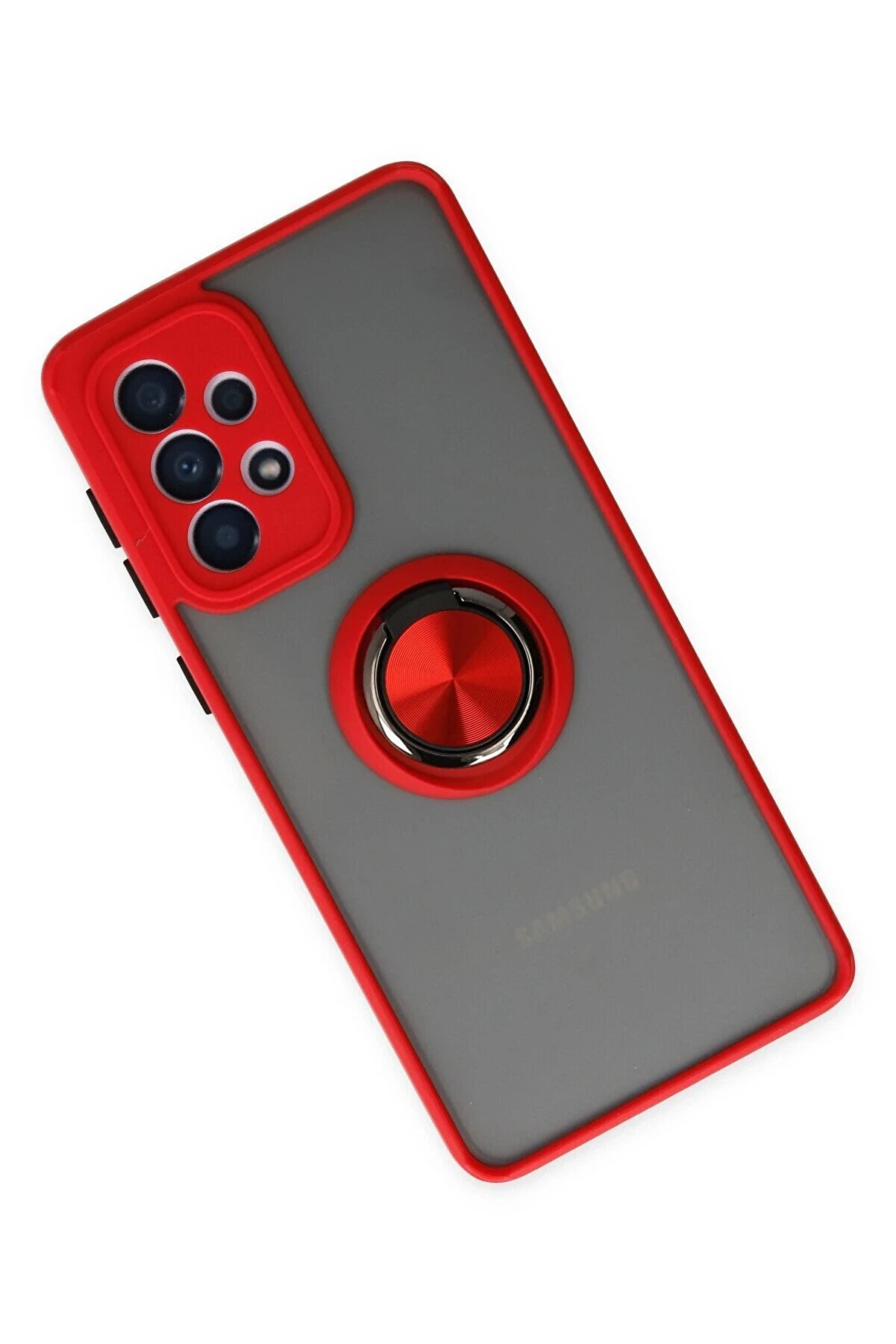 Samsung Galaxy A33 5G Kılıf Montreal Yüzüklü Si̇li̇kon Kapak - Kırmızı - Dropx4212-9038