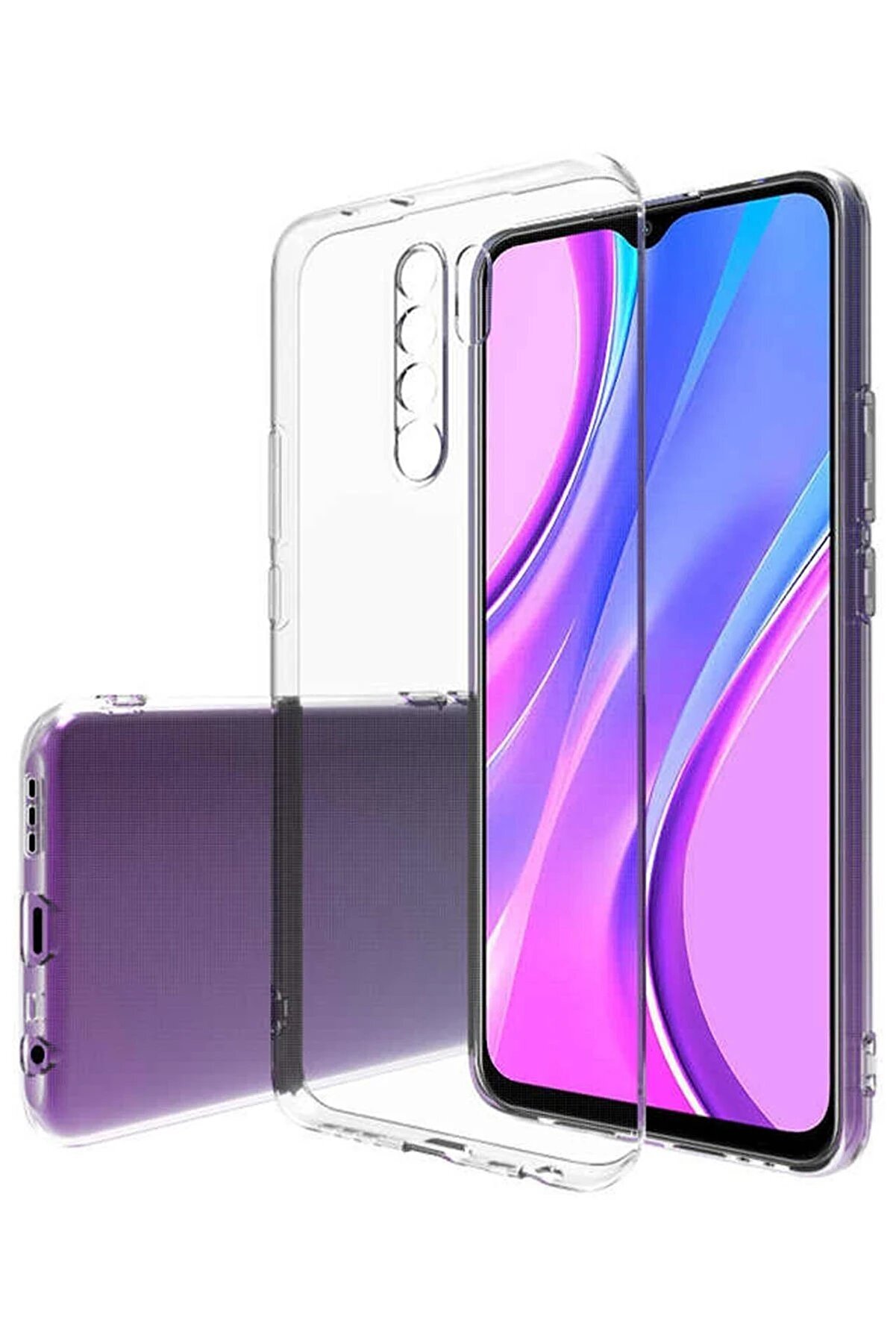 CepteToptan Xiaomi Redmi 9 Kılıf L&uuml;x Şeffaf Silikon - Şeffaf - DROPX8135-5159