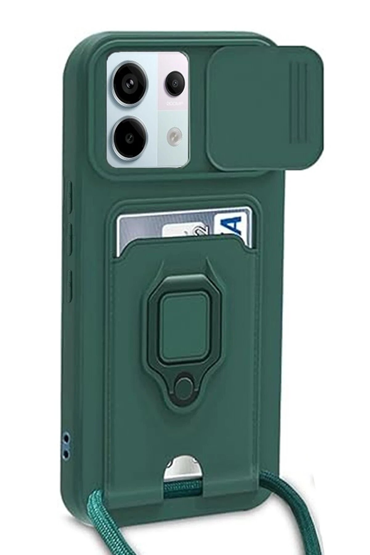 CepteToptan Xiaomi Redmi Note 13 Pro 5G Kılıf Zuma Kartvizitli Y&uuml;z&uuml;kl&uuml; Silikon - Yeşil - DROPX9964-8799