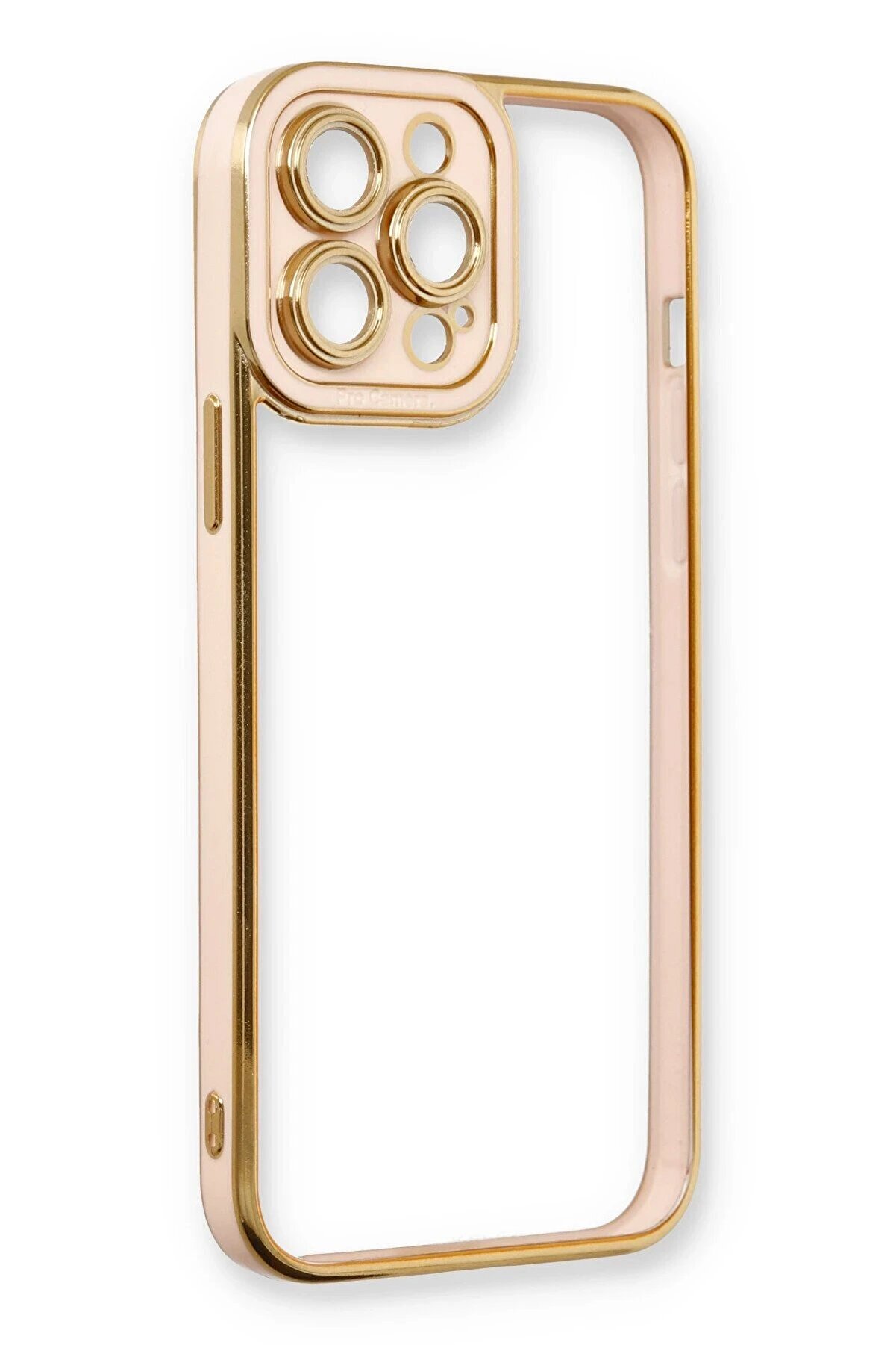 İphone 13 Pro Max Kılıf Li̇va Lens Si̇li̇kon - Pudra - Dropx1104-1777