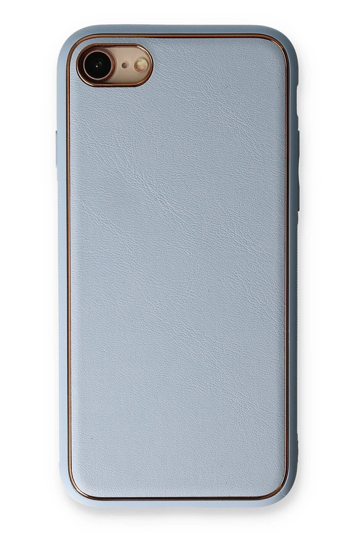 CepteToptan iPhone 7 Kılıf Coco Deri Silikon Kapak - A&ccedil;ık Mavi - DROPX2996-6383