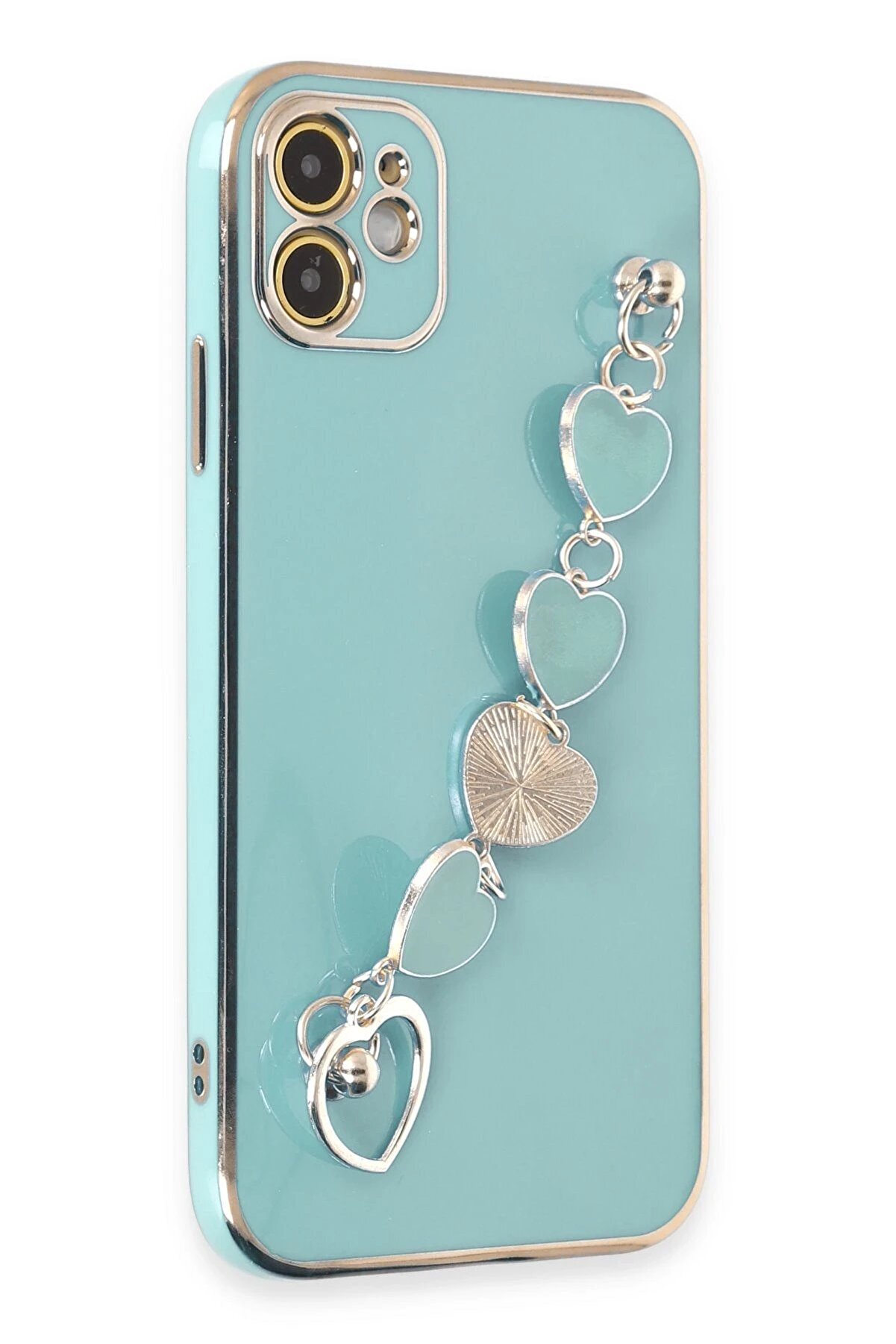 CepteToptan iPhone 12 Kılıf Esila Silikon - Su Yeşili - DROPX5636-8237