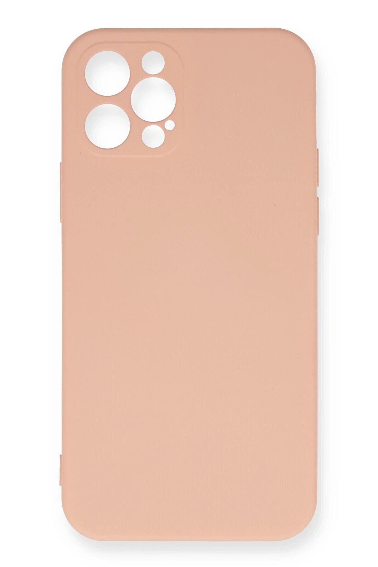 CepteToptan iPhone 12 Pro Max Kılıf Nano i&ccedil;i Kadife Silikon - Pudra - DROPX6354-6247