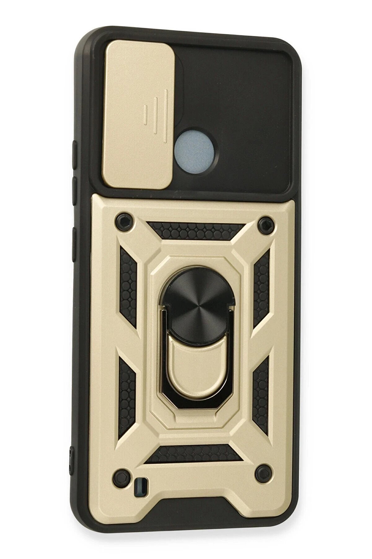 Realme C11 2021 Kılıf Pars Lens Yüzüklü Si̇li̇kon - Gold - Dropx5330-1058