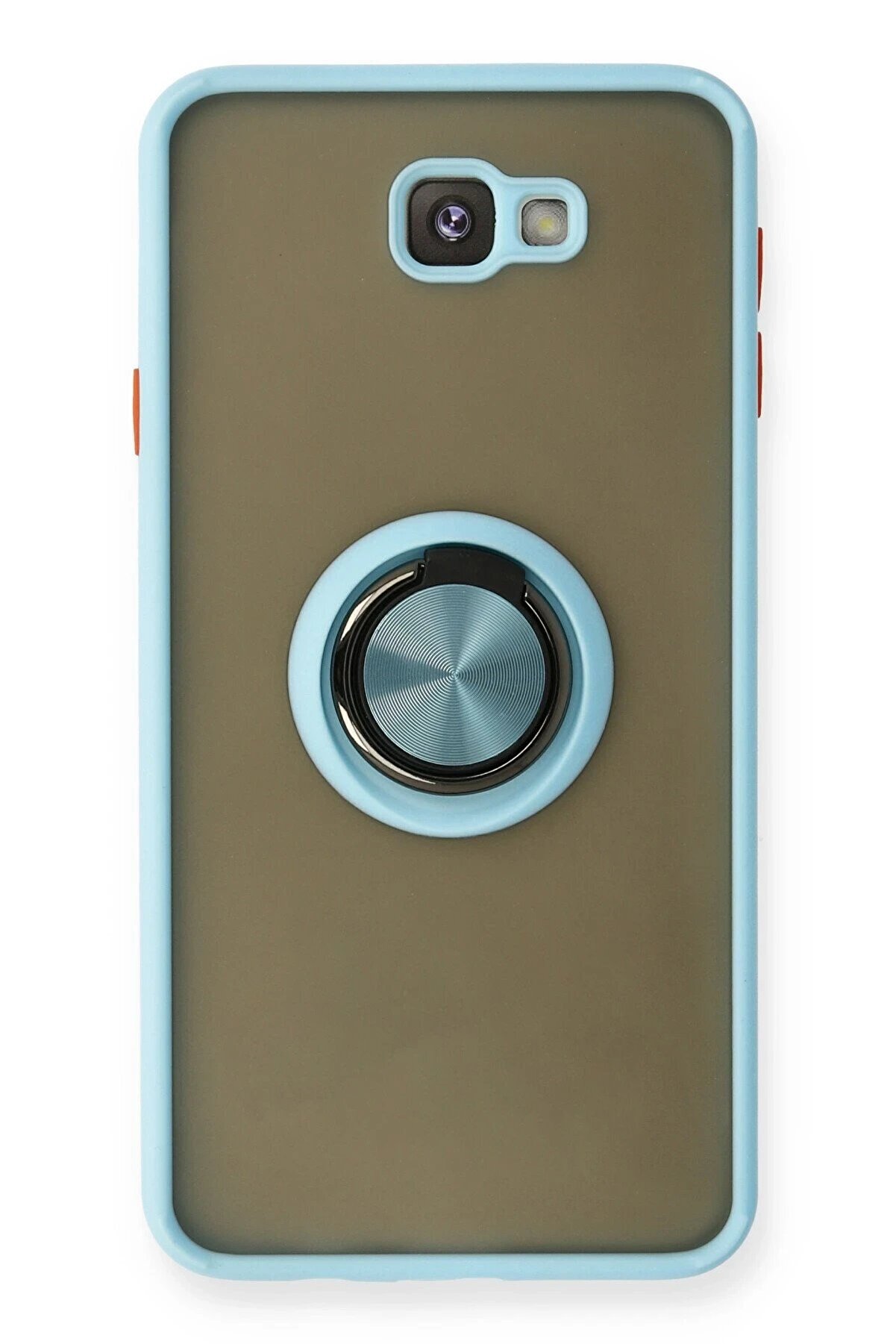 CepteToptan Samsung Galaxy J7 Prime Kılıf Montreal Yüzüklü Silikon Kapak - Buz Mavi - DROPX7077-7634