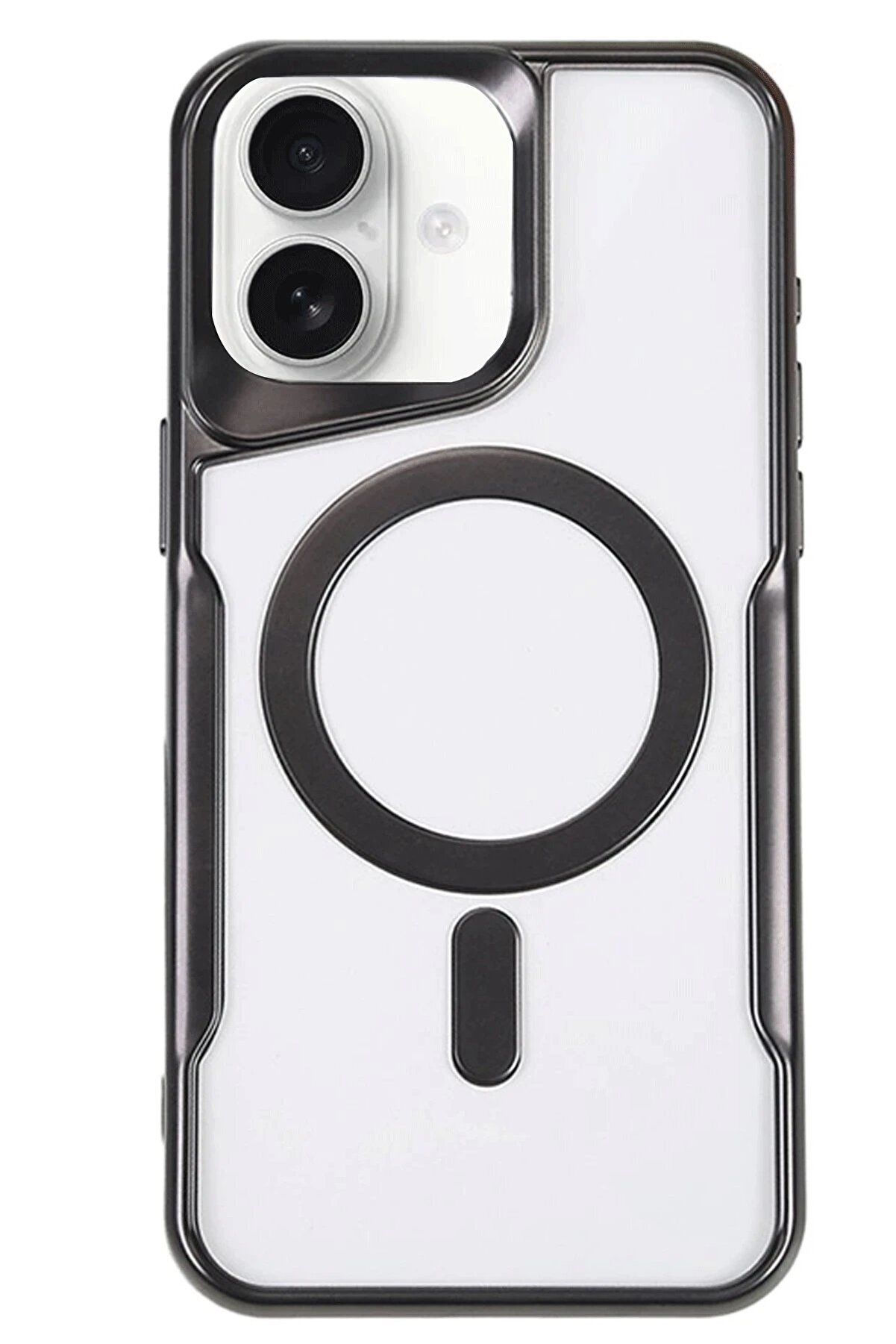 CepteToptan iPhone 16 Plus Kılıf Boyi Magsafe Silikon Kapak - Siyah - DROPX6217-8118