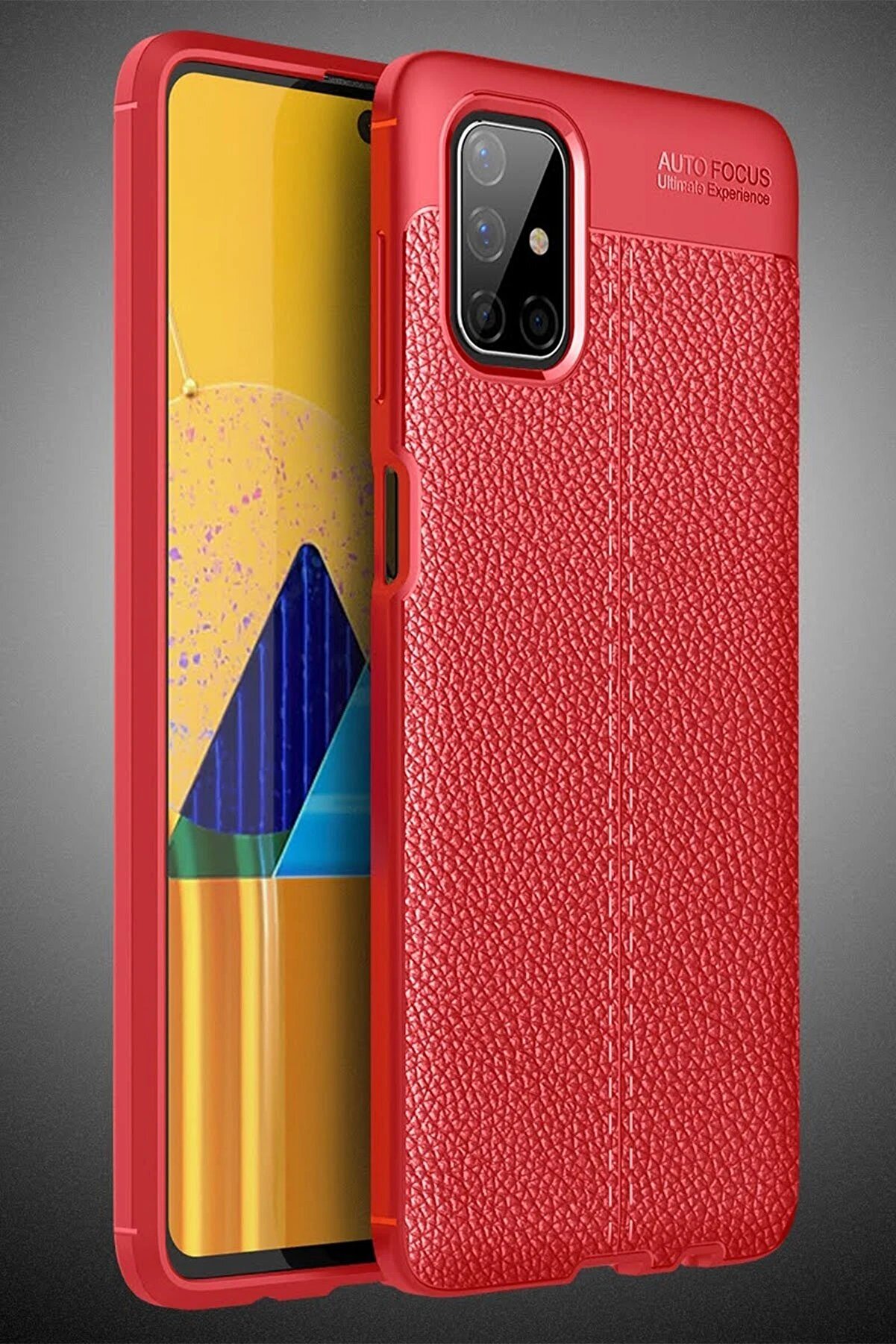 Samsung Galaxy M51 Kılıf Auto Focus Kapak - Kırmızı - Dropx3391-8735