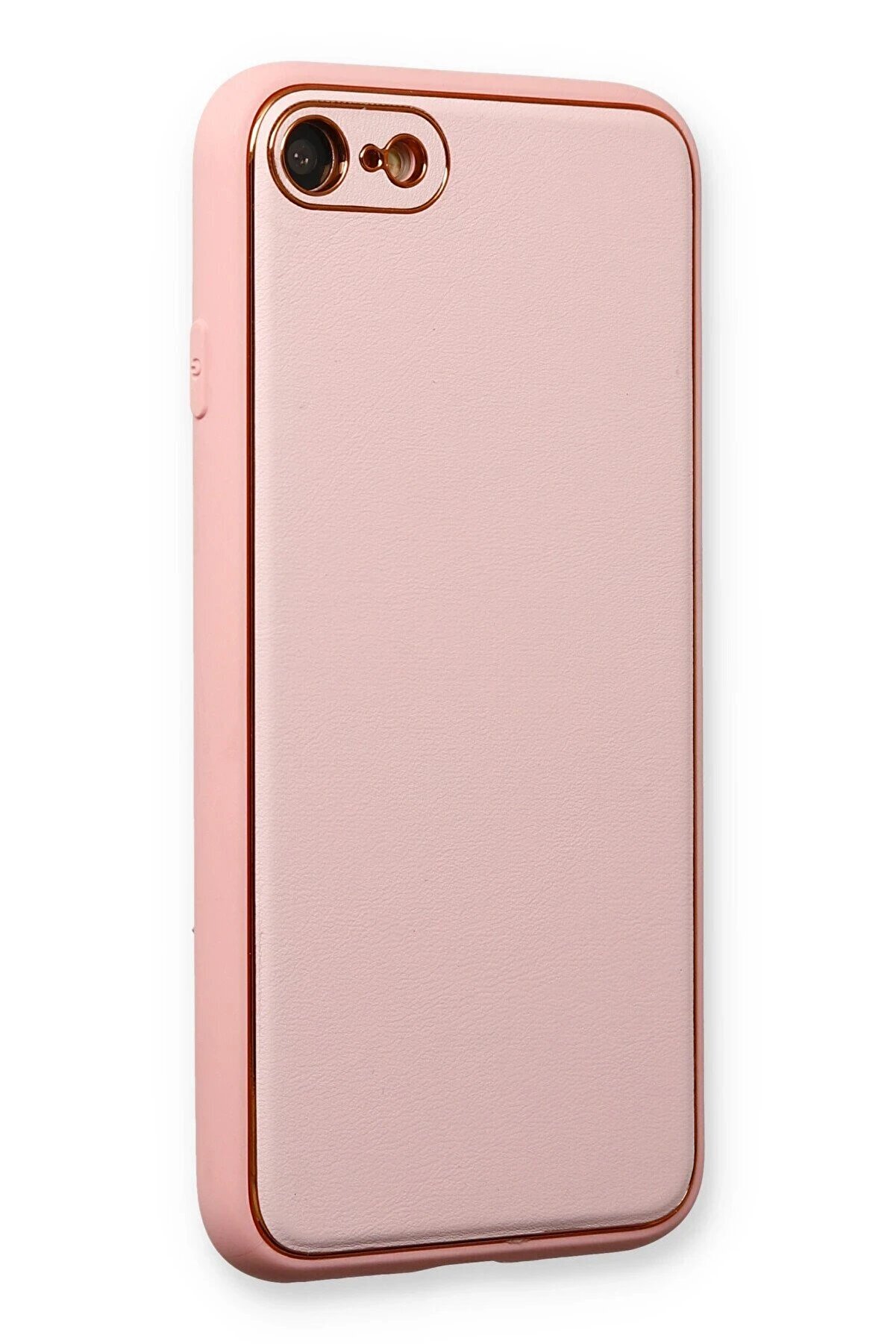 İphone 7 Kılıf Coco Deri̇ Si̇li̇kon Kapak - Pudra - Dropx6818-6064