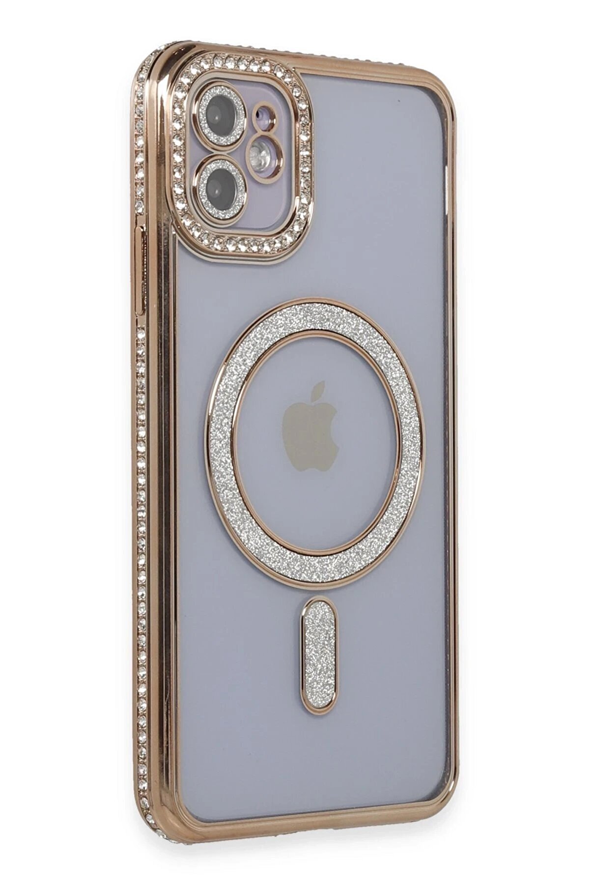 CepteToptan iPhone 11 Kılıf Joke Simli Magneticsafe Kılıf - Gold - DROPX6452-6140
