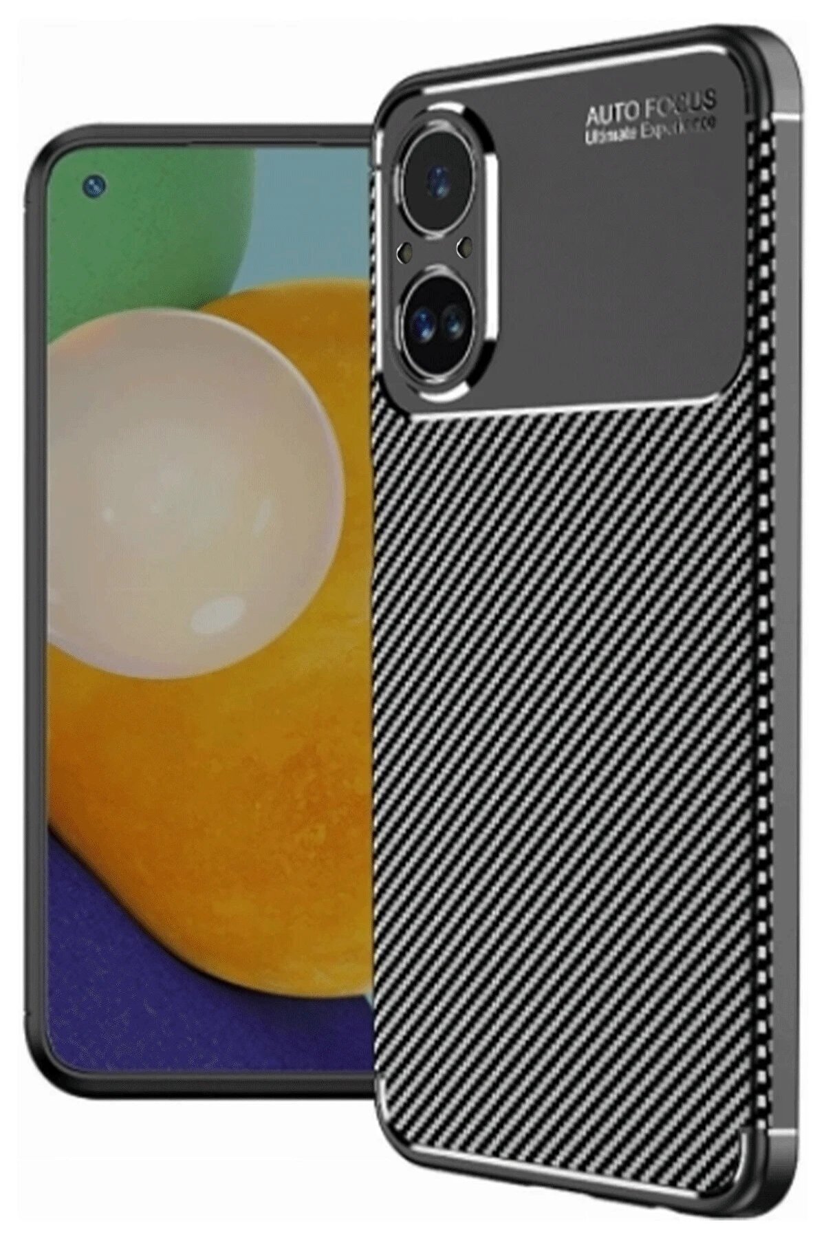 CepteToptan Realme 12 Lite Kılıf Auto Focus Karbon Kapak - Siyah - DROPX1076-7516