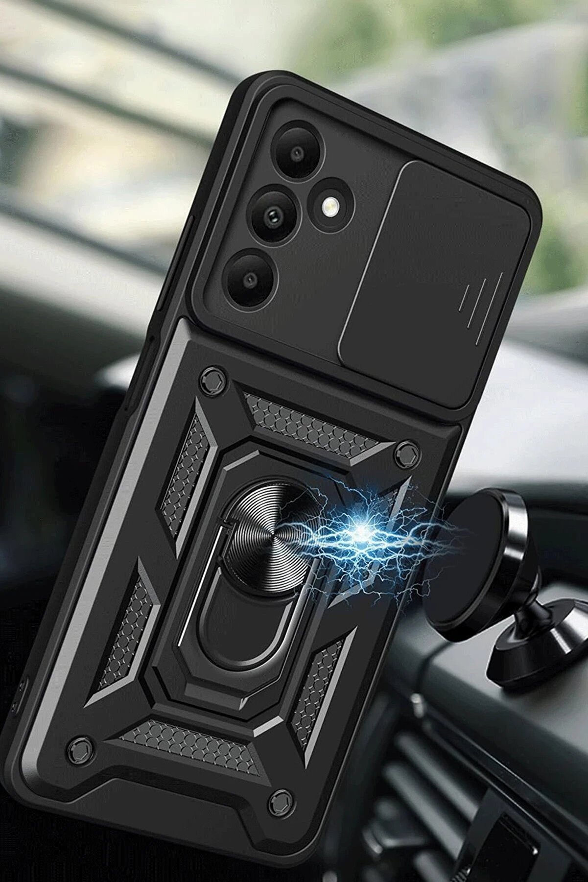 Samsung Galaxy M15 Kılıf Pars Lens Yüzüklü Si̇li̇kon - Gümüş - Dropx6631-8775